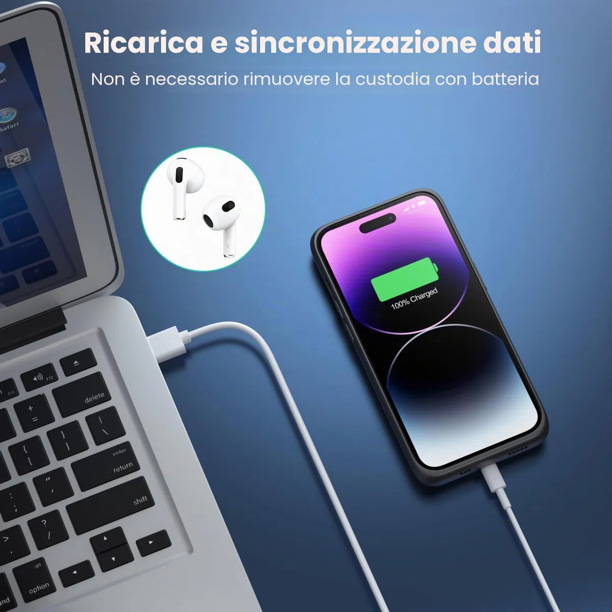 Feob Custodia per batteria per iPhone 14 Pro, con batteria supplementare da 7200 mAh, con batteria ricaricabile rimovibile, per iPhone 14 Pro [6,1 pollici)