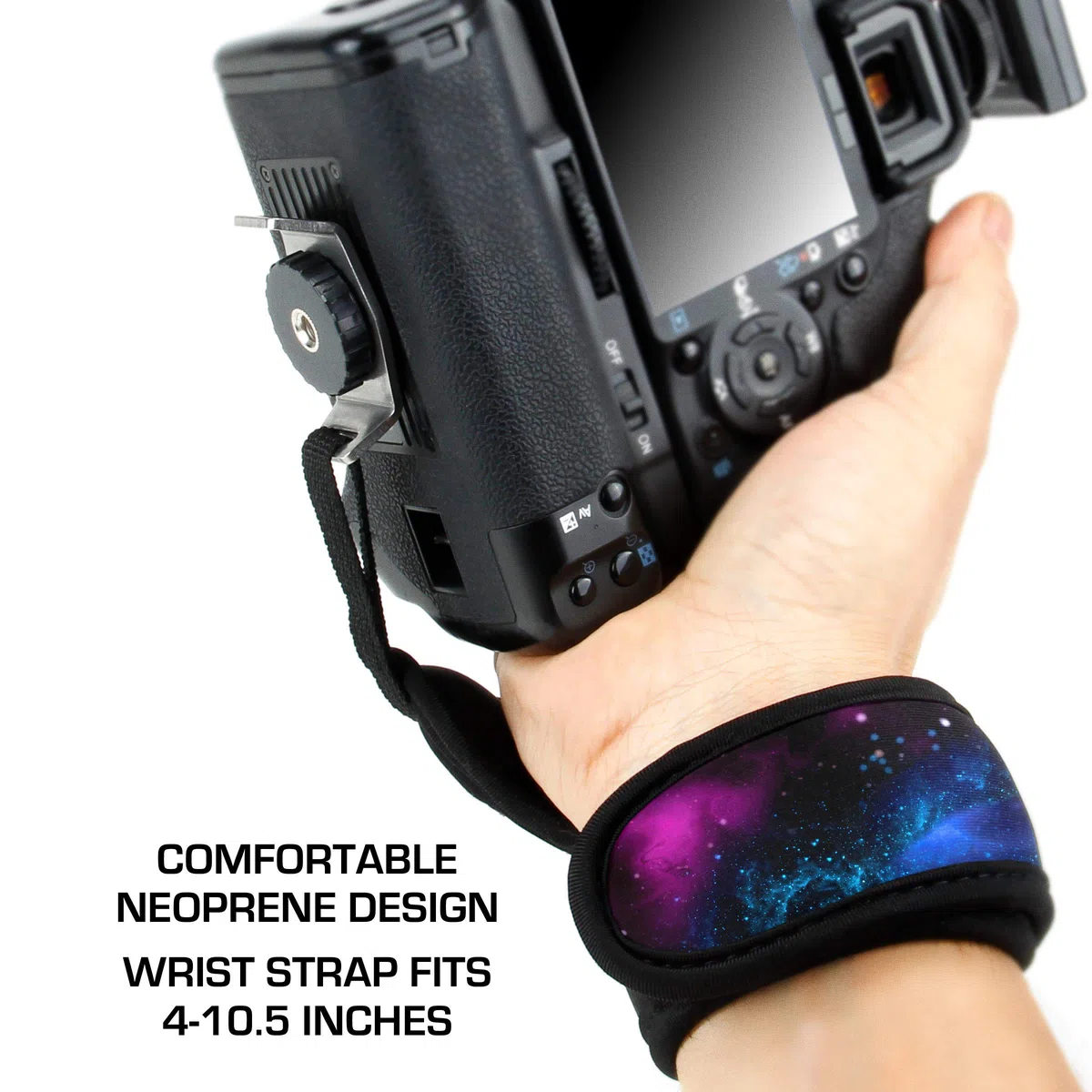 USA Gear Cinghia della Mano Imbottito Polso e Grip per Fotocamere SLR/DSLR Funziona con Canon EOS 1300D, 100D / Nikon D3300 / Pentax, Pansonic e altri