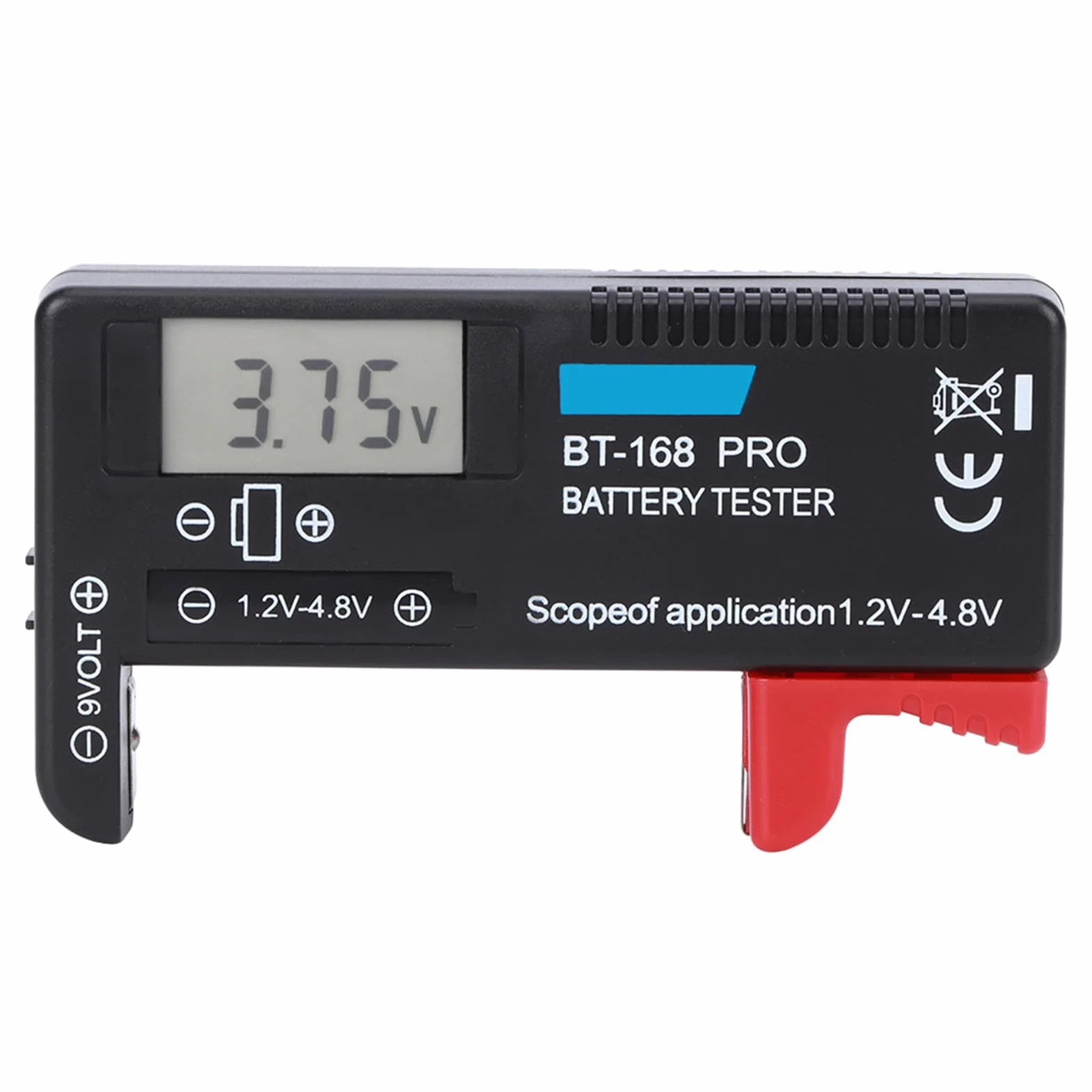 Tester Digitale della Batteria BT-168PRO, Tester del Livello di Durata della Batteria con Display LCD per CR2032 LR44 L736 6F22 9V AAA AA D C 16340 14500 10440, ecc.