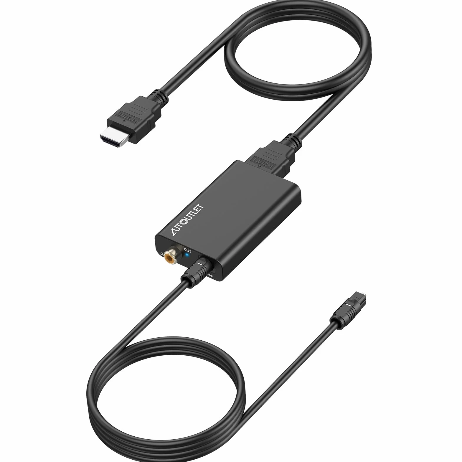 AUTOUTLET Estrattore Audio HDMI ARC,Convertitore Audio ARC a Ottico/Coassiale Estrazione Digitale 192kHz con Cavi HDMI/Ottico per Soundbar Amplificatori