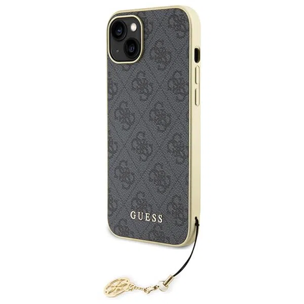GUESS Custodia Guess GUHCP15MGF4GGR per iPhone 15 Plus 6.7" rigida grigia 4G Collezione Charms