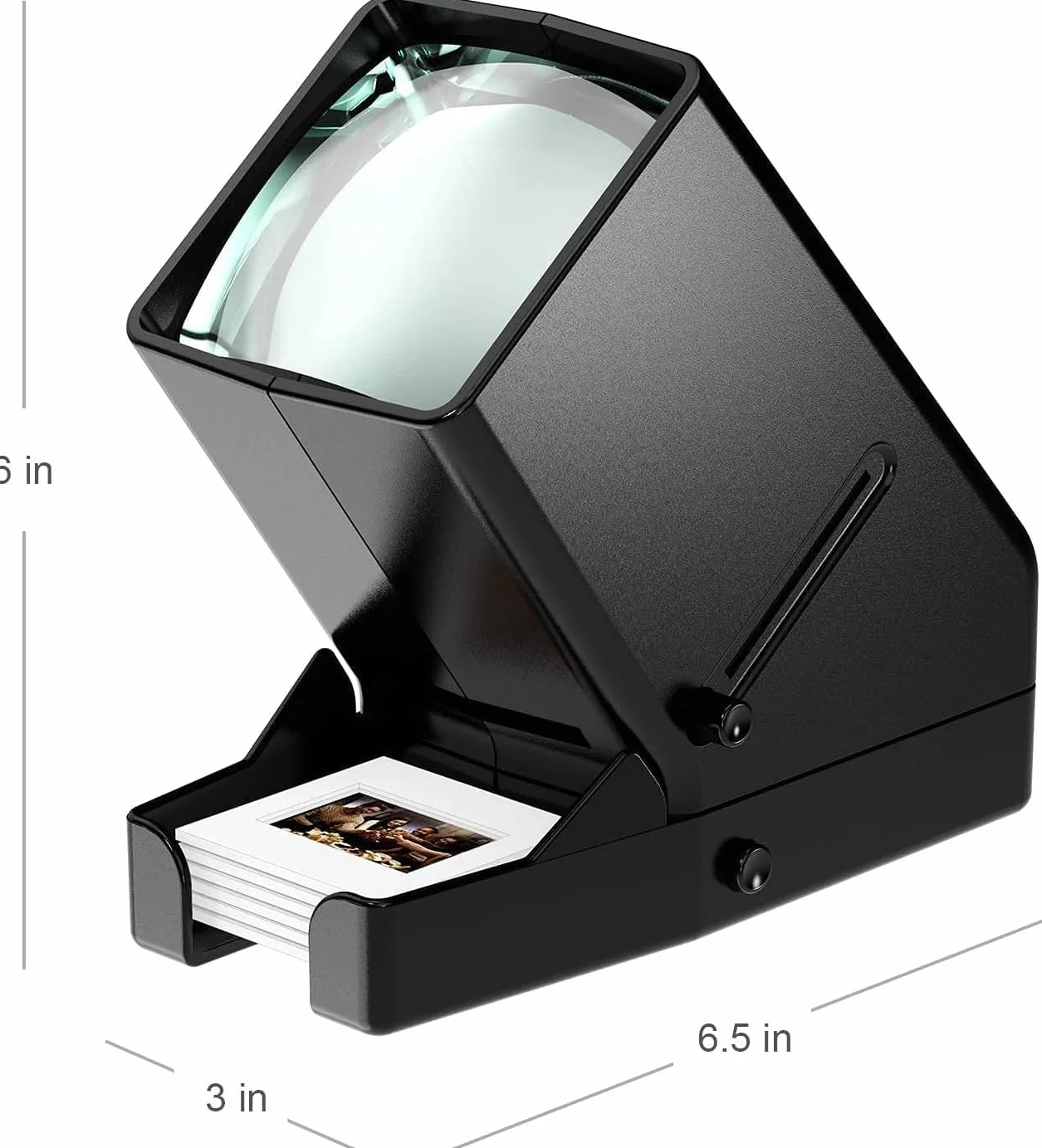 DIGITNOW! Visualizzatore di diapositive e pellicole da 35 mm, visualizzazione illuminata a LED con ingrandimento 3X, alimentazione USB/funzionamento a batteria, per negativi di diapositive da 35 mm