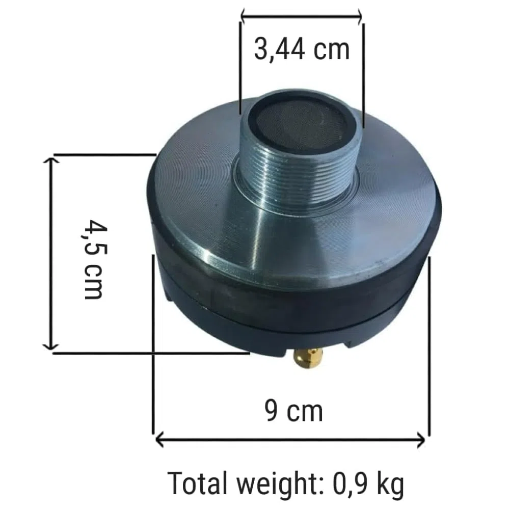 KIT SET PER PYLE PDS122 1 driver a compressione tweeter 125 watt rms 250 watt max, filettatura da 1" 2,5 cm, casa, feste, cassa, 8 ohm, 95 db, bobina 3,5 cm, 1 pezzo + condensatore omaggio