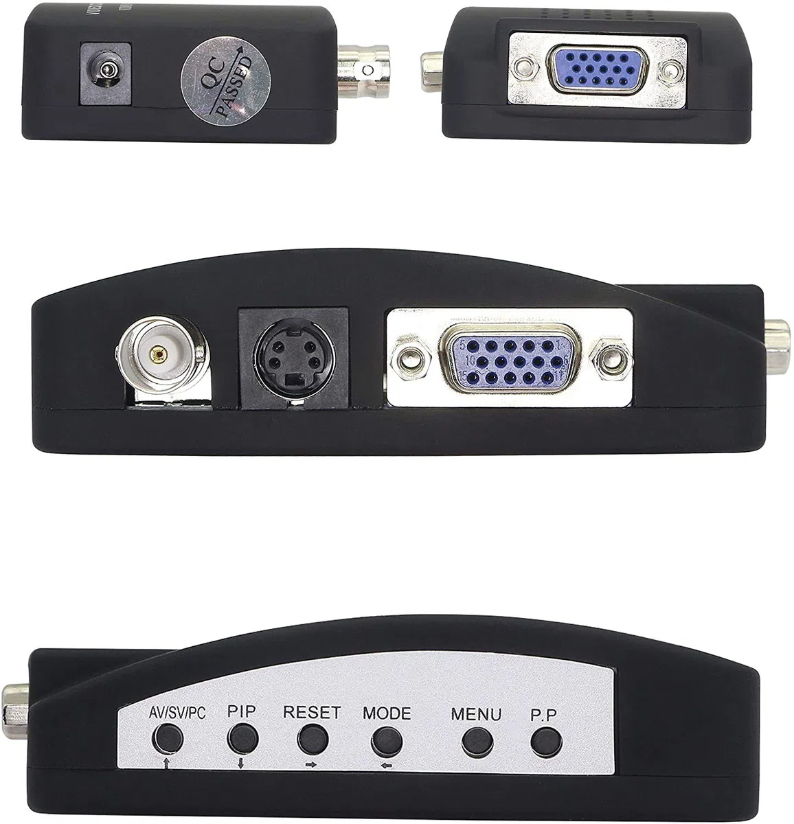 XMSJSIY BNC a vga, Convertitore Video CCTV Camera PC a TV Adattatore BNC Ingresso a vga Uscita Computer Portatile Monitor Converter per DVR Lettore DVD Supporto PAL NTS
