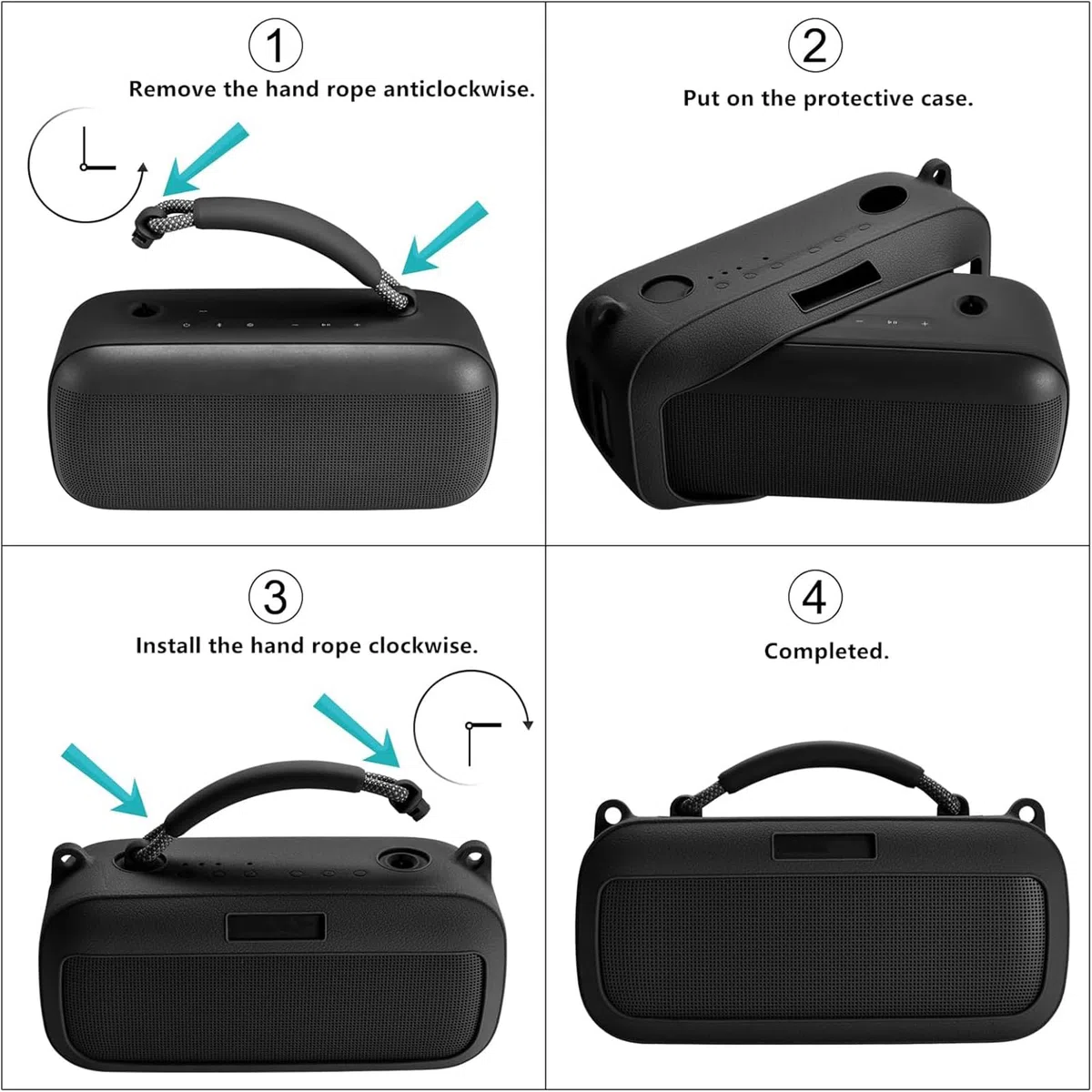 Custodia in Silicone per Bose NUOVO Diffusore Portatile SoundLink Max,Soundlink Max Manicotto da Viaggio Portatile Borsa di Trasporto con Tracolla(Nero)