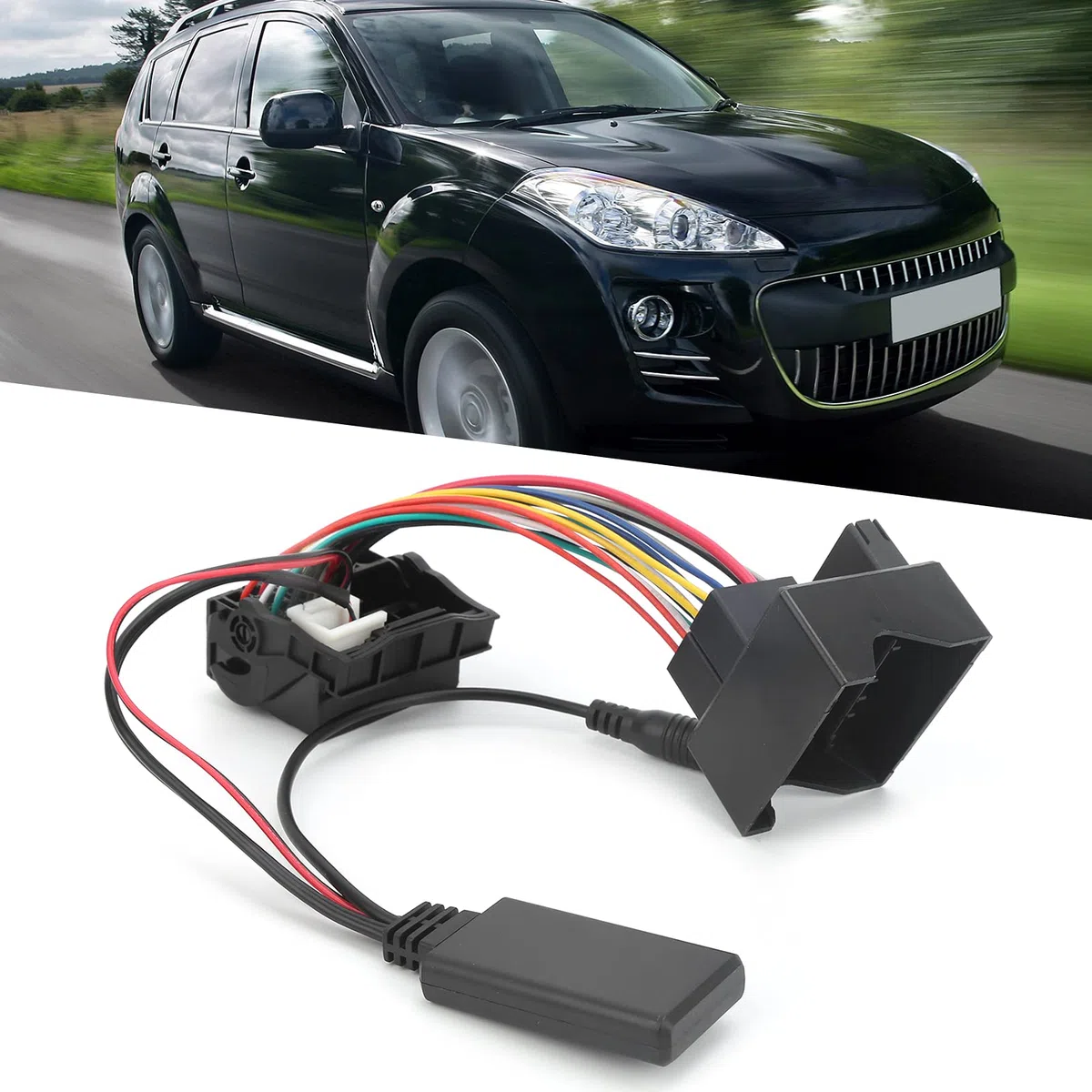 Adattatore audio per auto, adattatore audio per cavo 5.0 ‑IN per auto adatto per Citroen C2/C3/C4/C5/C6 con microfono