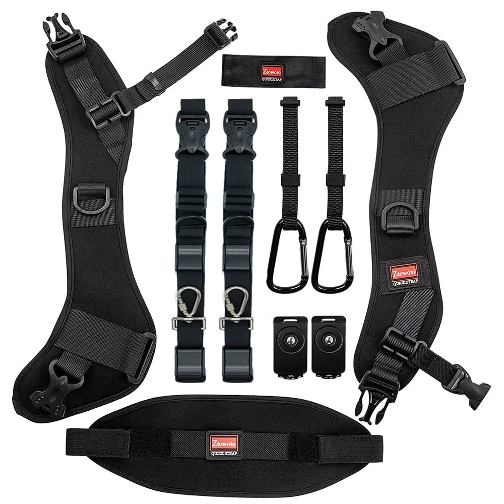 ZTO Ztowoto Cinghia per fotocamera Doppia tracolla per fotocamera Cinghia per tracolla regolabile a sgancio rapido Doppia fotocamera Tether Strap e Tether di sicurezza per DSLR SLR Camera (ztowoto-1)