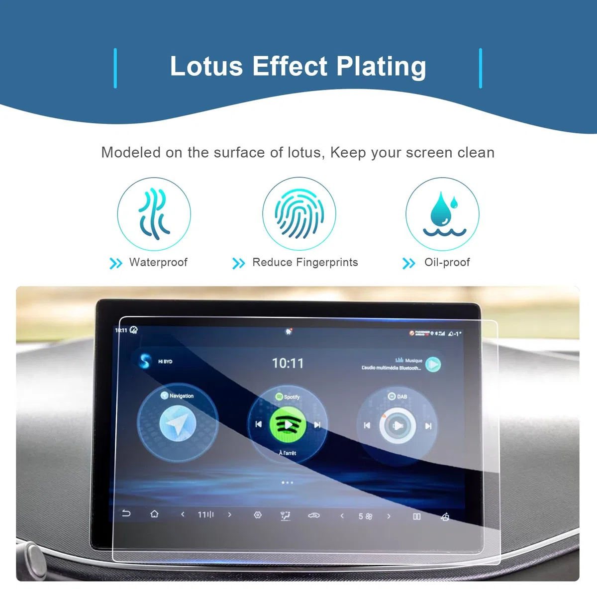 GAFAT Compatibile con BYD Dolphin Surf 2025 2026 2027 10,1" pellicola protettiva in vetro temperato per Dolphin Surf 10,1" Rotating Touch Screen, 9H Anti Graffio