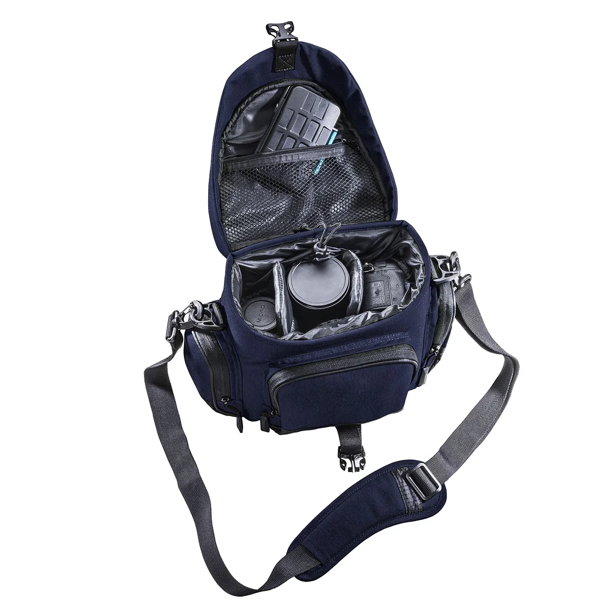 Mantona Premium Borsa per Fotocamera, Imbottito, per Fotocamera DSLR e Accessori, Fotocamera Sistema, Fotocamera DSLM, Obiettivo Aggiuntivo, con Tasche Aggiuntive, Impermeabile, Antracite