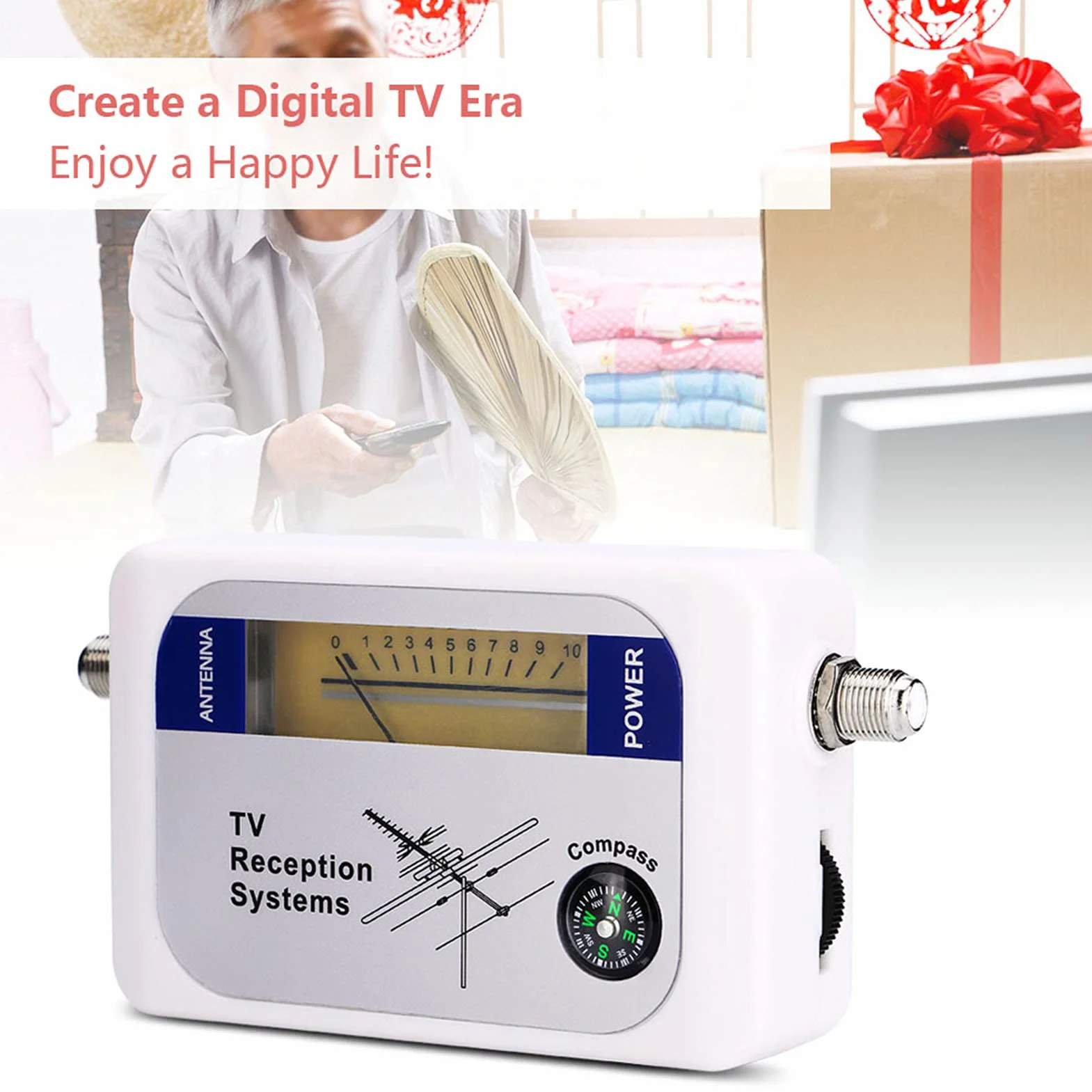 Socobeta Mini DVB-T Finder Antenna Signal Finder sensibilità Eccellente Cavo di Alimentazione Batteria AA