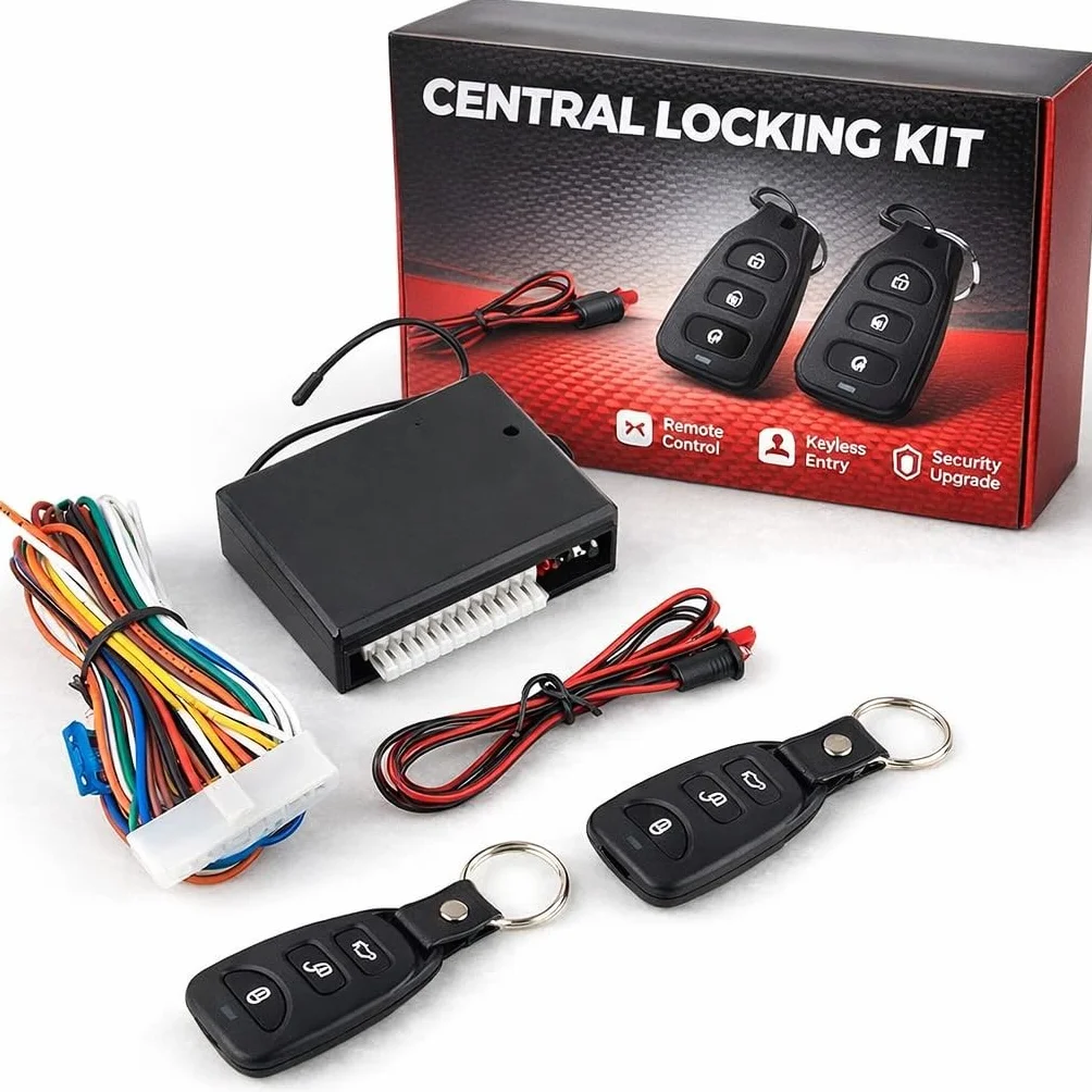 CAR PASSION Kit Chiusura Centralizzata Auto Universale - 2 Telecomandi, Apertura Baule e Controllo a Distanza - Facile da Installare, Sicuro e Compatibile con Tutti i Veicoli