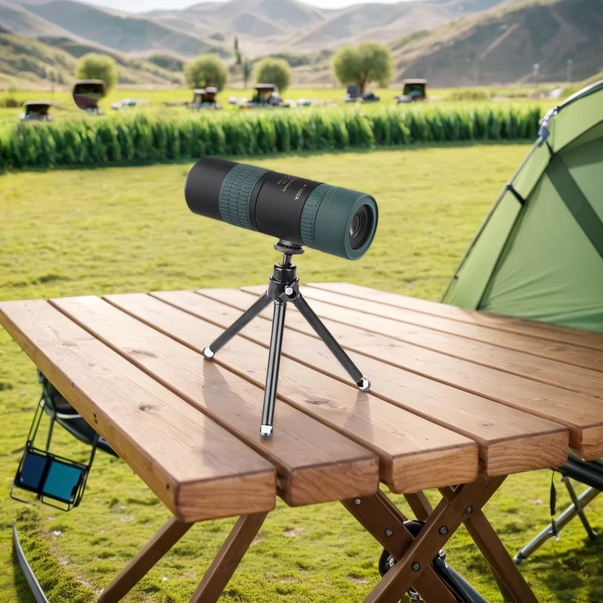 Telescopio monoculare, zoom 10-300x, potente, portatile, ad alta definizione, per esterni, retrattile, monocolo per escursionismo e campeggio (solo monocolo)