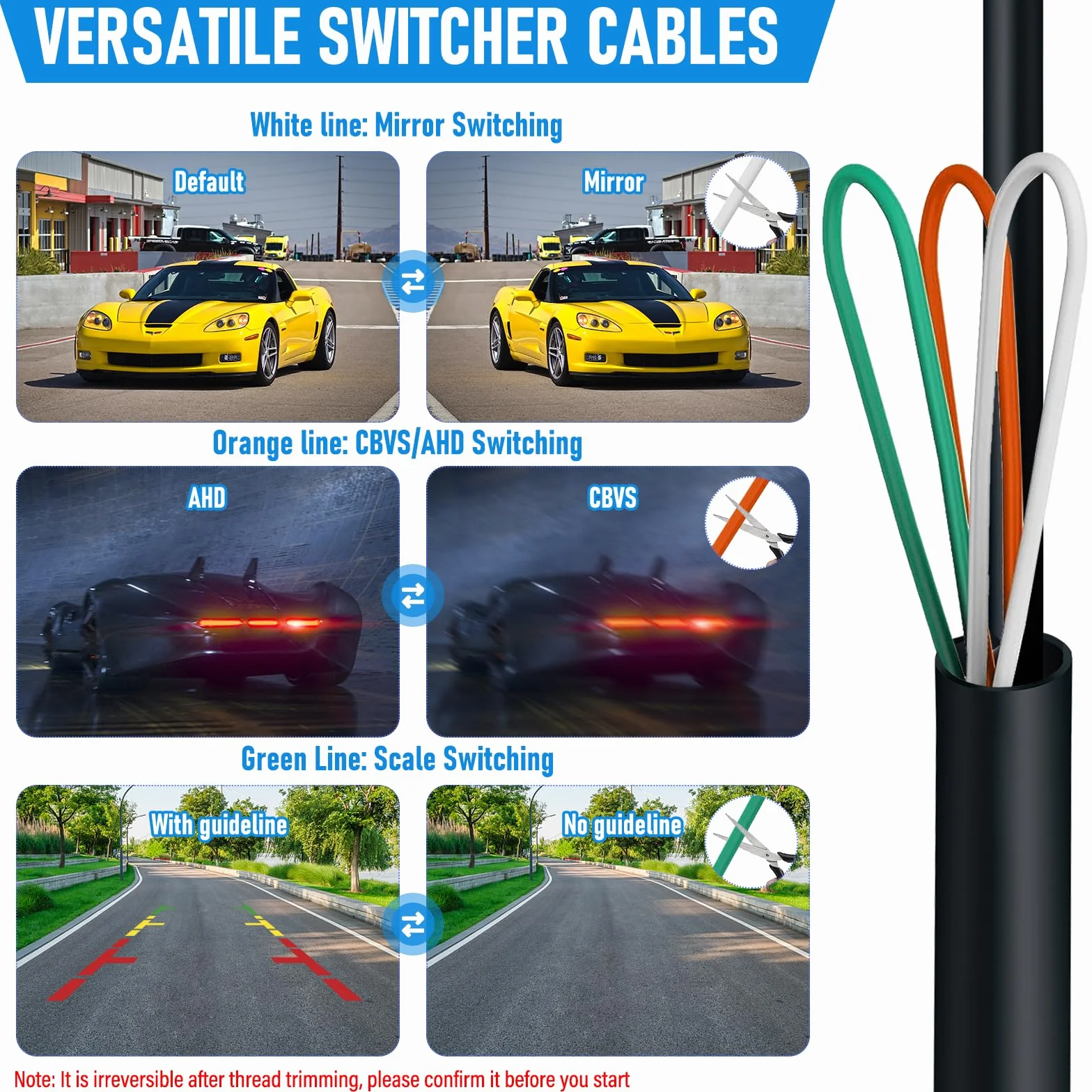 720P Retrocamera Auto, 170° Grandangolo Telecamera Retromarcia, AHD/CVBS 360° Regolabile Telecamera per Auto Universale IP68 Impermeabile Visione Notturna per Auto, SUV, Camper, roulotte, Furgone
