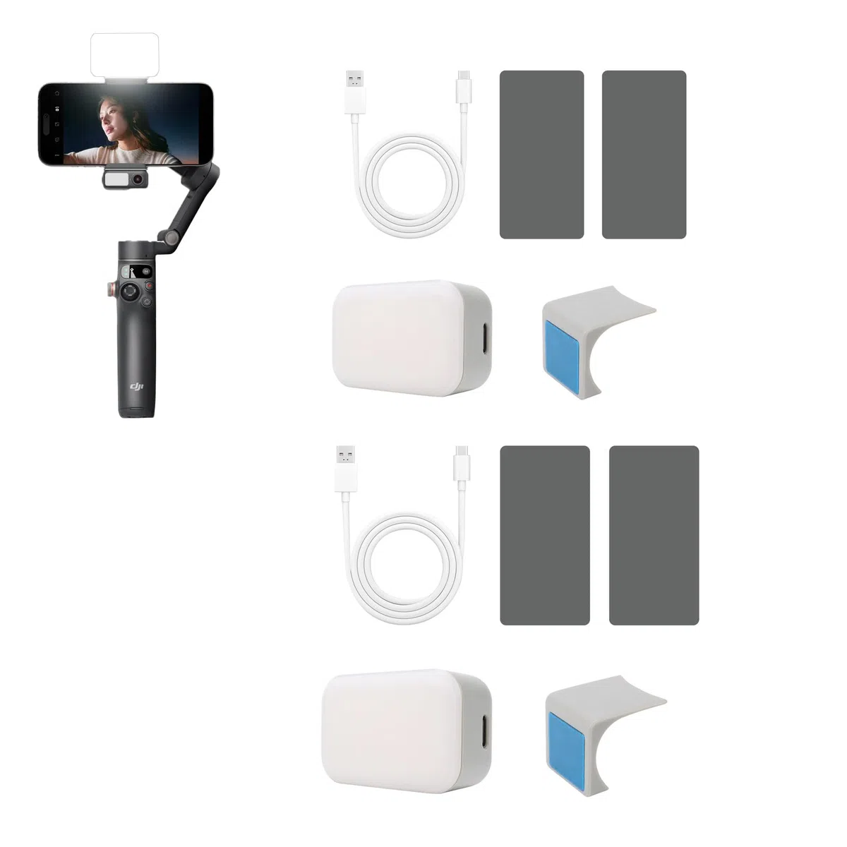Luce di riempimento magnetica compatibile con DJI Osmo Mobile 7/6/5 Smartphone Stabilizzatore cardanico Accessori luce di riempimento (2)