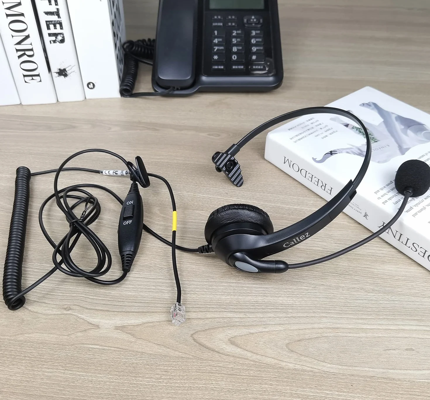 Cuffie Telefono Fisso con Microfono a Cancellazione del Rumore, Auricolare RJ9 Compatibile con Grandstream GXP1630 1620 1610 Yealink SIP-T21P T23G T41 T46 Snom D785 D710 Avaya 1608 1616 9611G Telefoni