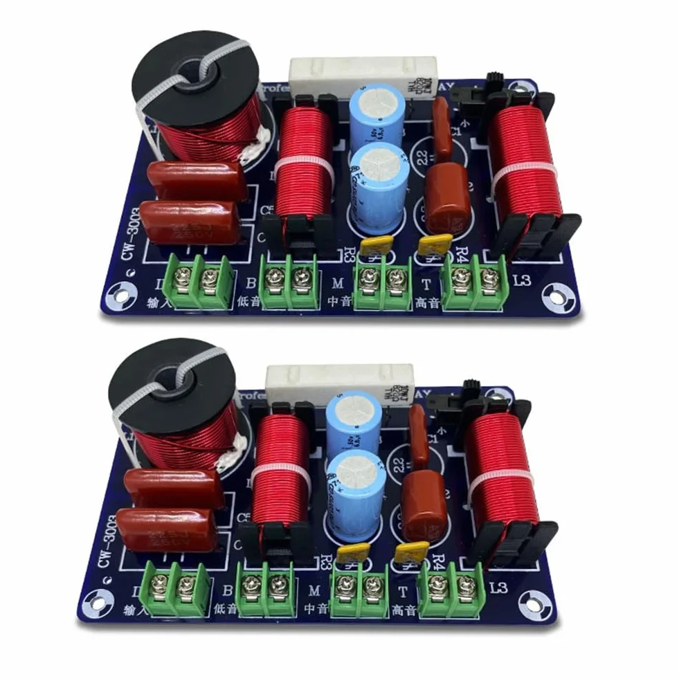 2 Pezzi a 3 Vie, 250 W, 850/5200 Hz, divisore di frequenza Fai da Te, Circuito di filtraggio, HiFi, Stereo Audio, Crossover Durevole, Facile da Usare
