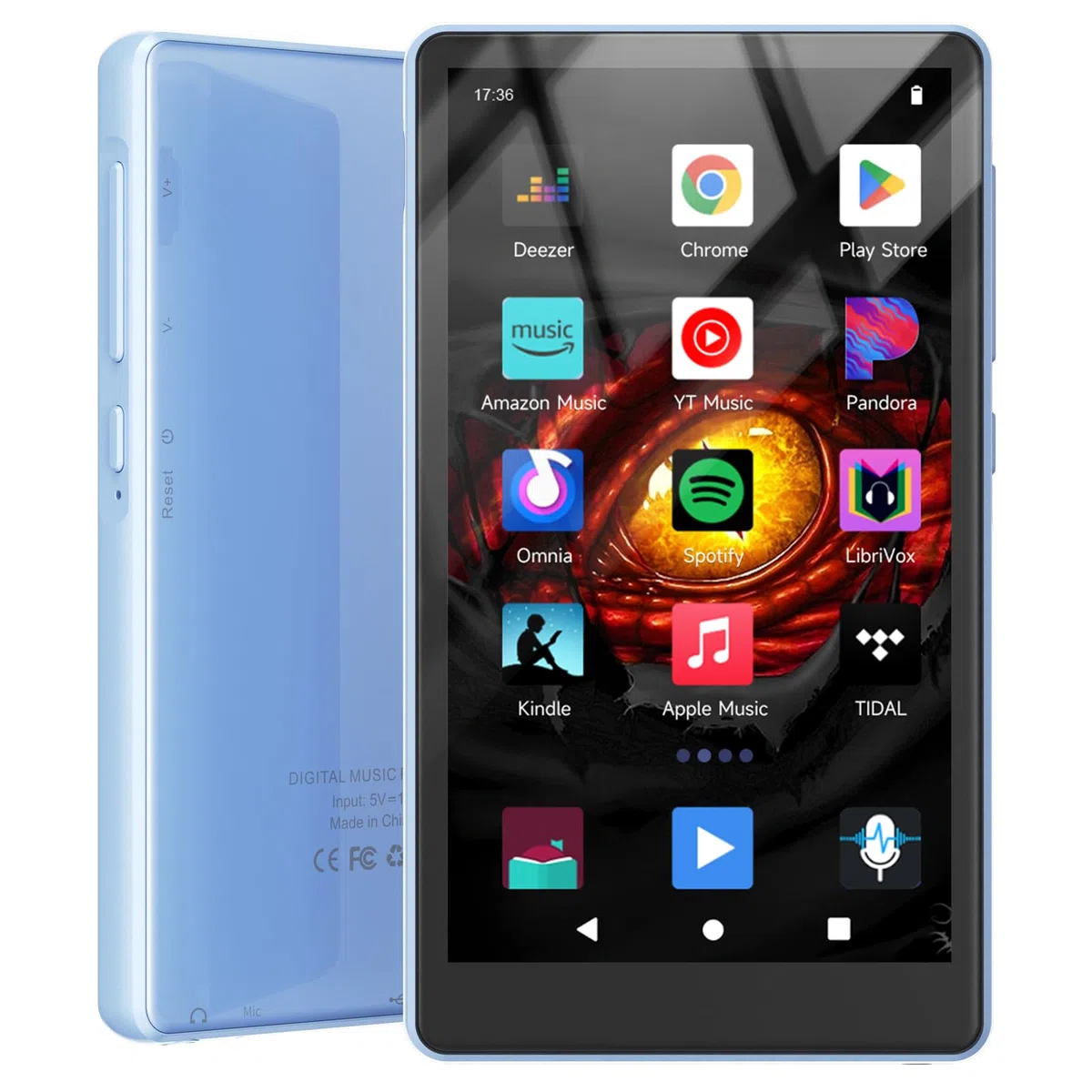 160 GB Lettore MP3 con Spotify, Bluetooth e WiFi, schermo touchscreen da 4,5 pollici, lettore MP4, lettore musicale Android 13 MP3 MP4 con Spotify, Play Store, Amazon Music, Deezer, radio FM