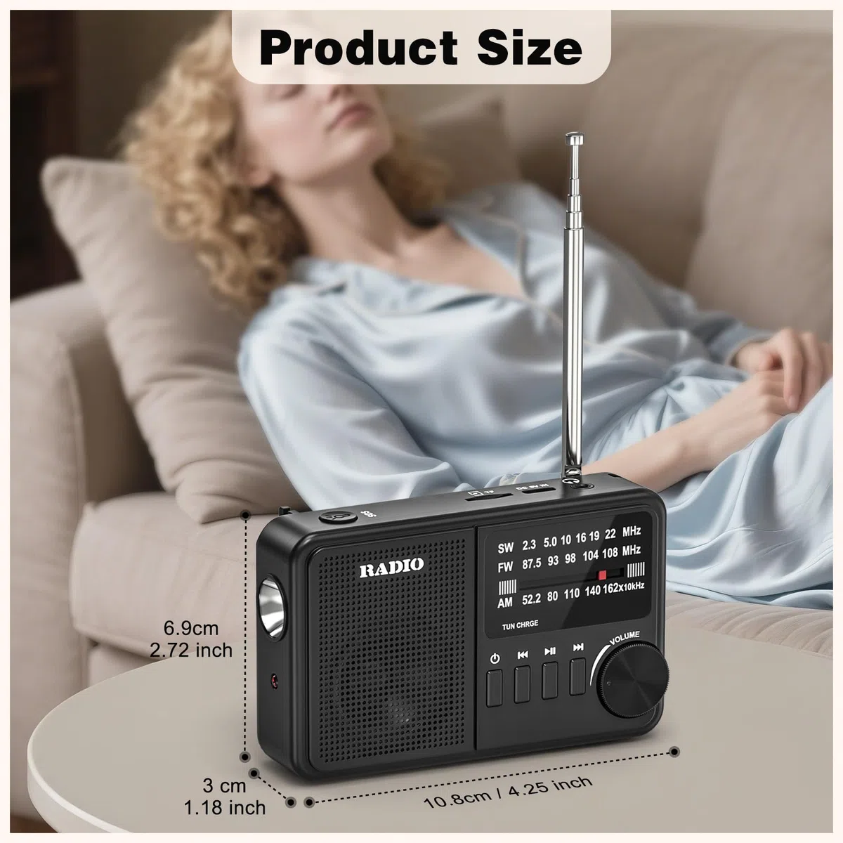Mini Radio, Radios Portatile AM/FM/SW, Radio Alimentata a Rete e a Batteria, Adatta per il Jogging, le Passeggiate Nel Parco