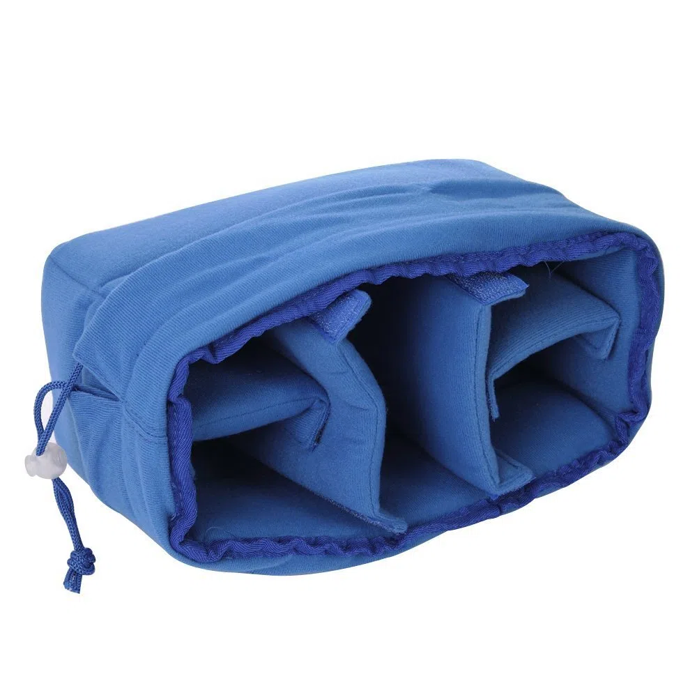 Borsa fotografica, Antiurto Imbottita Pieghevole Partition Inserto Macchina Fotografica Custodia per Macchine Fotografiche Reflex(blu)