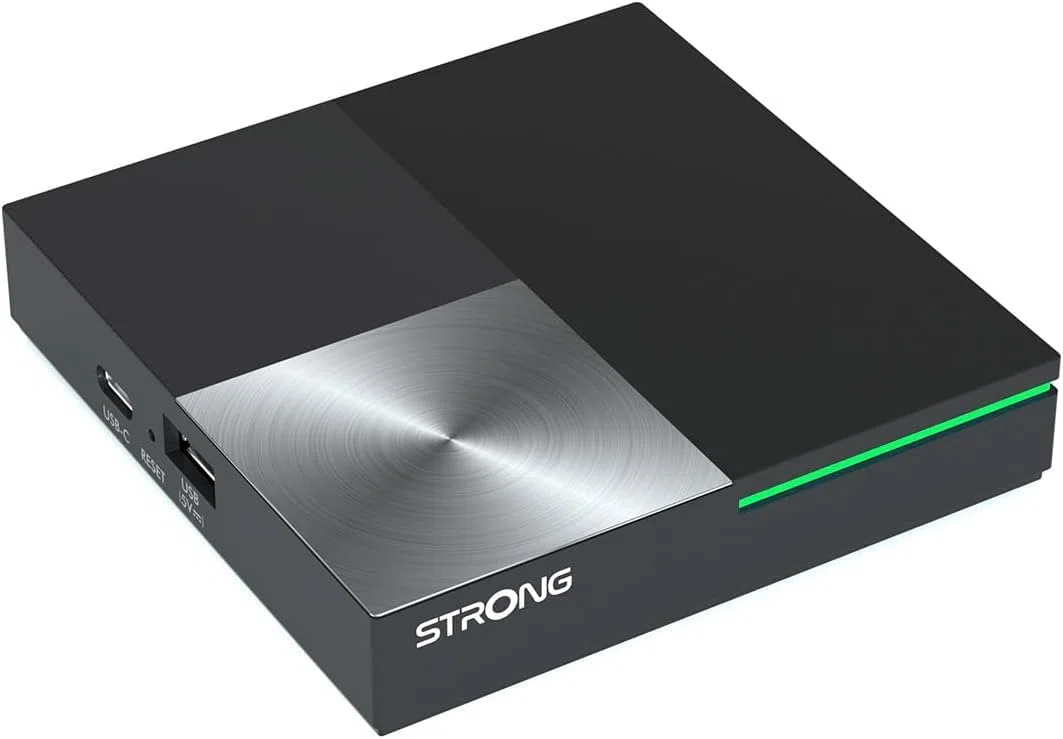 STRONG Leap-S3 Pro Streaming Box 4K UHD Google TV Con Porta Ethernet, Android 12, 4GB RAM + 32GB Memoria, Wi-Fi 6, Chromecast Integrato, Controllo Vocale Google, Dolby Audio & Dolby Vision