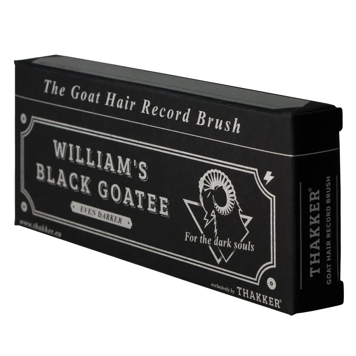 THAKKER William's Black Goatee Even Darker - Spazzola per Dischi Ora con Il 10% in più di Vero Pelo di Capra - Nero | Universale | Stile Vintage | Senza Nylon