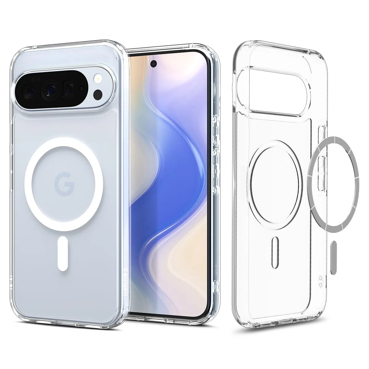 Spigen Cover Ultra Hybrid MagFit Compatibile con Google Pixel 10/10 Pro, Supporto MagSafe e Pixelsnap - Clear White