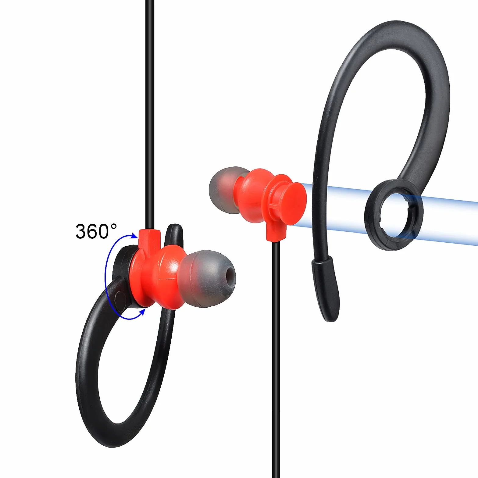 UAYESOK Walkie Talkie Auricolare 1 Pin, 2,5 mm Jack Radio Headset G Shape Sicurezza Auricolare per motorola Talkabout TLKR T92 H20 PMR446 T60 T80 T82 XT180 Radio bidirezionale con PTT Mic (2 pezzi)