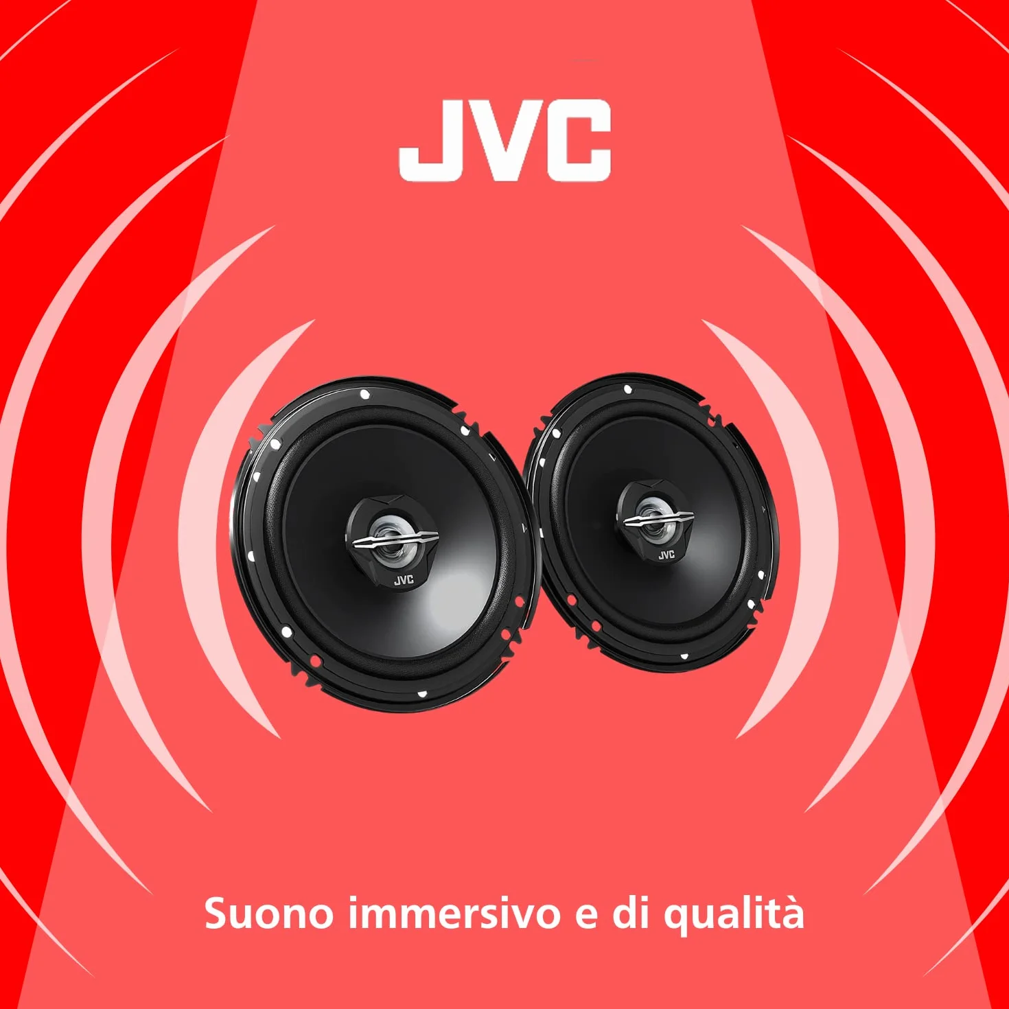 JVC CS-J620X Altoparlanti coassiali 16 cm 300W Woofer in mica Magnete in ferrite 30-22000Hz Nero