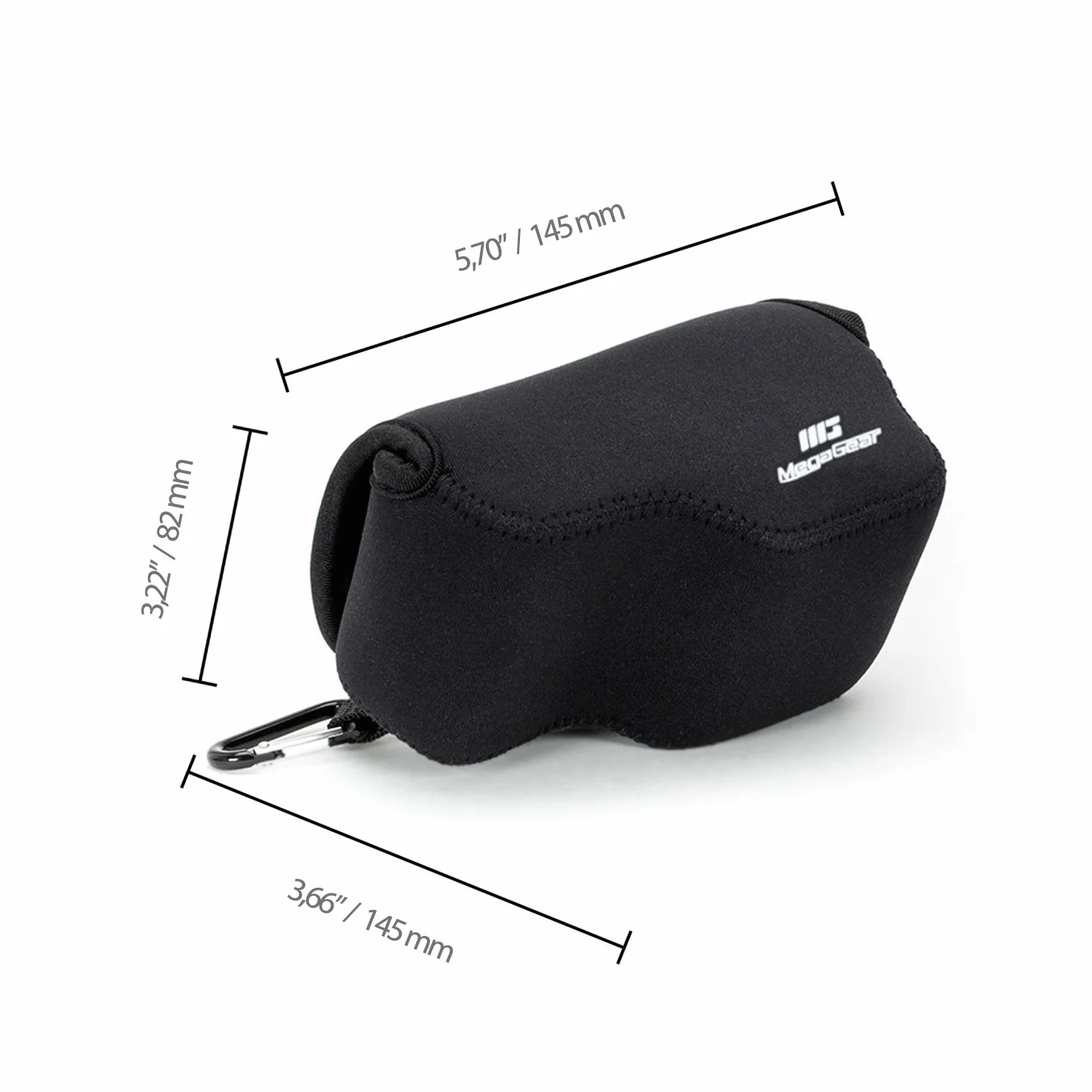 MegaGear MG063 - Custodia ultraleggera in neoprene, borsa protettiva per Sony Alpha Alpha A6400, A6100, A6500, A6300, A6000 (16-50 mm), con moschettone per un facile trasporto, Nero
