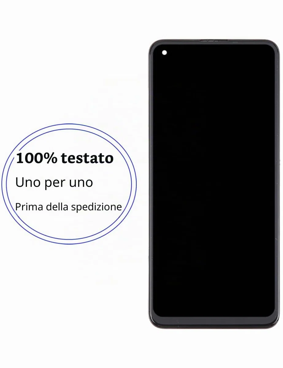 Display di ricambio per display LCD Oppo Reno5 Z / A94 5G TFT, CPH2211 CPH2211 Display Touch Digitizer Assembly Kit parti di riparazione (nero con cornice, senza impronte digitali)