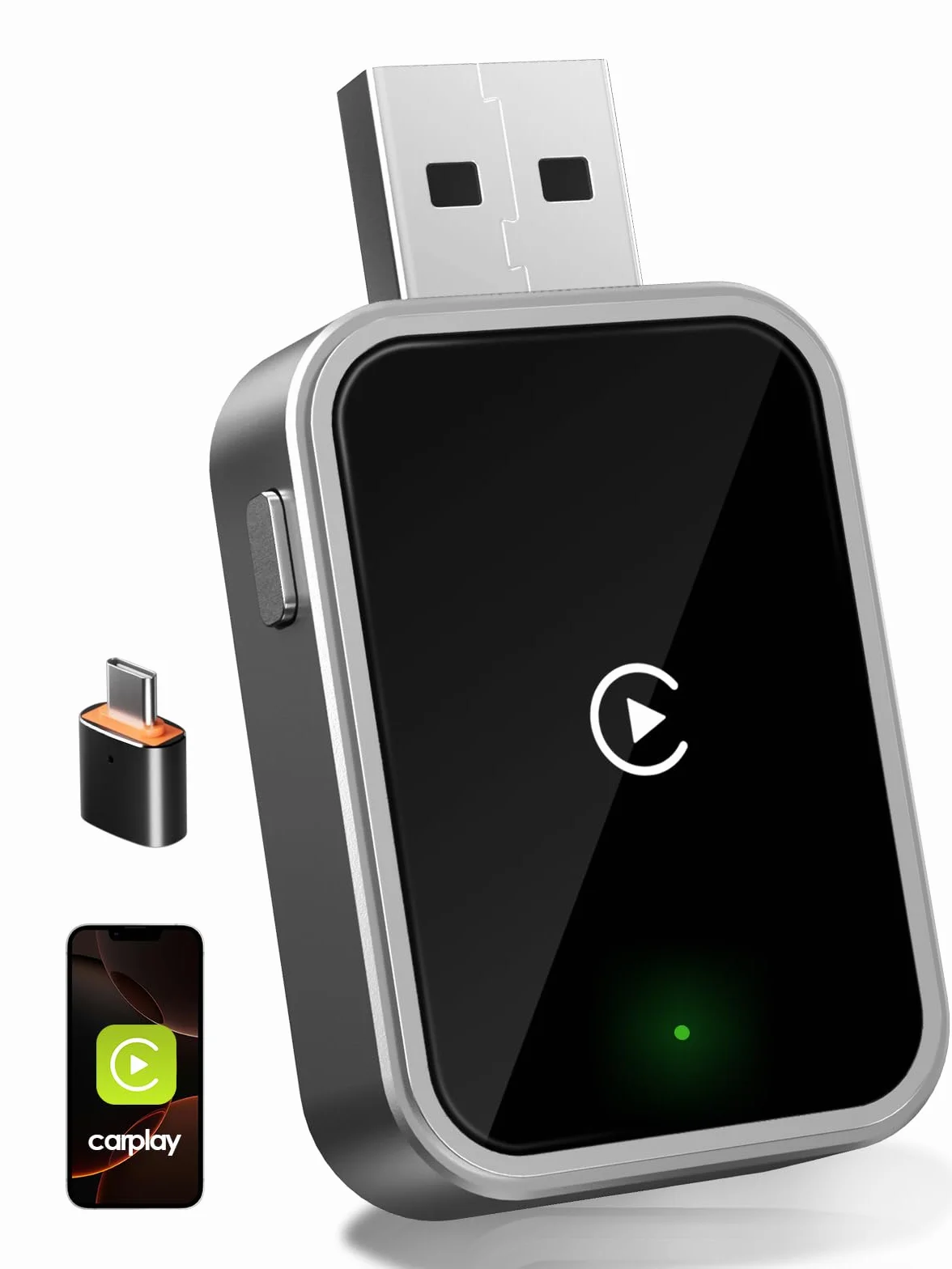 Adattatore Wireless CarPlay 2026 USB/Type-C Connessione Veloce Stabile iOS 12+