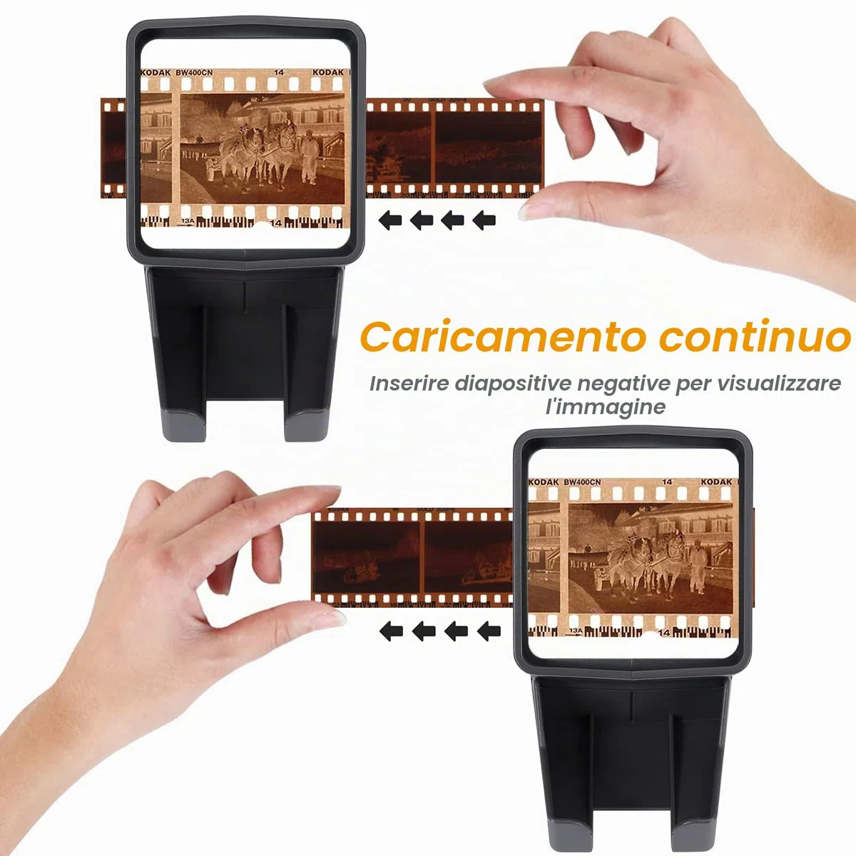 Proiettore di Diapositive e Negativi da 35mm, Visualizzatore di Diapositive, Illuminata a LED con Ingrandimento 3X