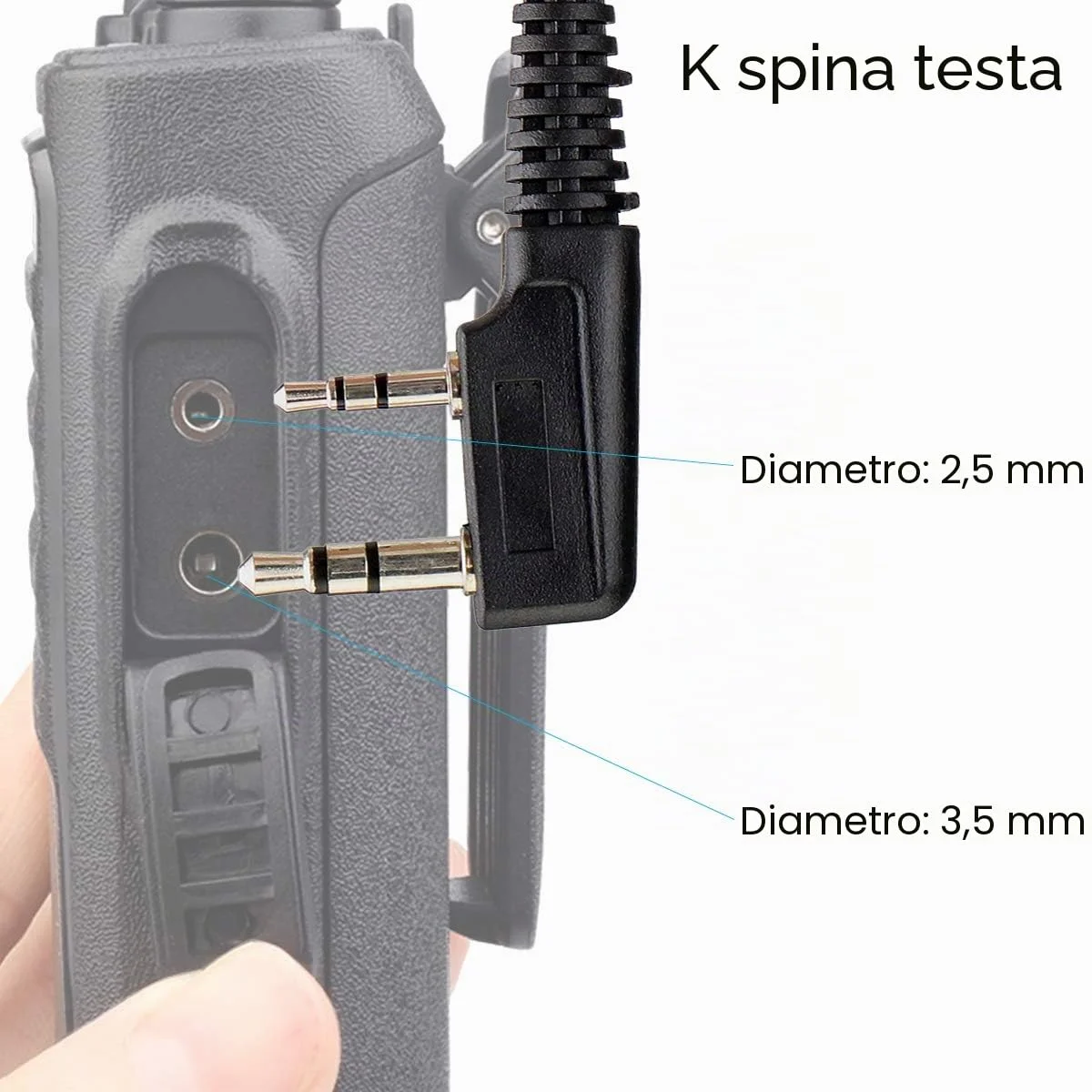 Retevis Auricolare Walkie Talkie 2 Pin Walkie Talkie Cuffie Compatibile RT24 RT618 RT27 RT622 ESYNiC Nestling Baofeng BF-888S Kenwood Auricolare Radio Bidirezionale (5 Pezzi)