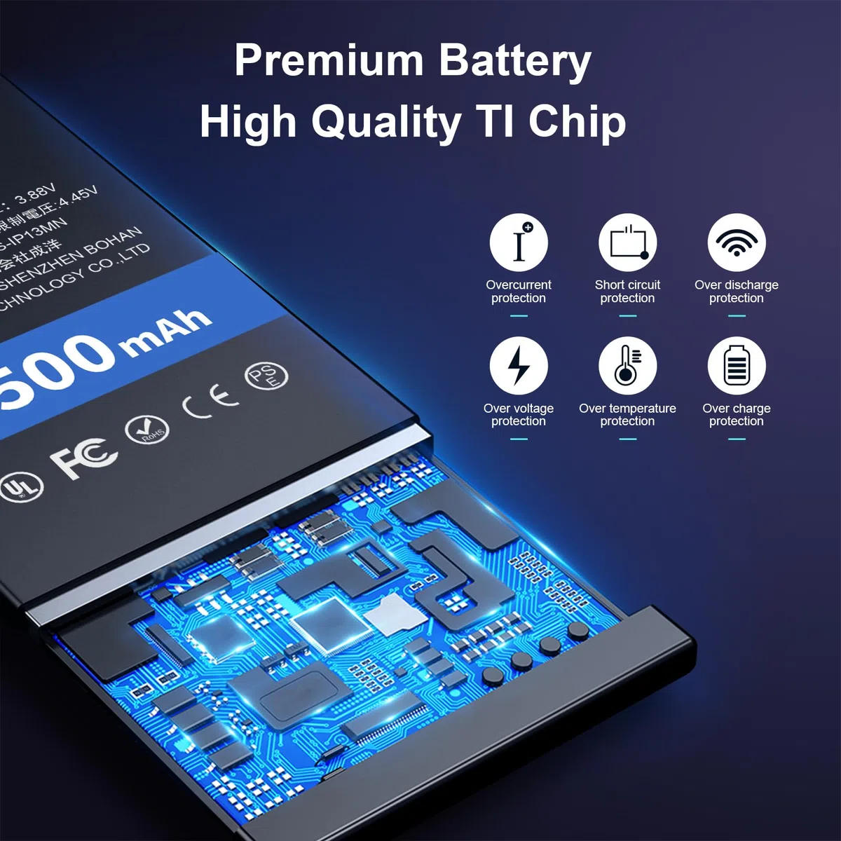 Elephantstory Batteria per Phone 13 Mini, 4500 mAh Alta Capacità 0 Cicli Batteria ai Polimero di litio con Kit di Strumenti di Riparazione e Guida