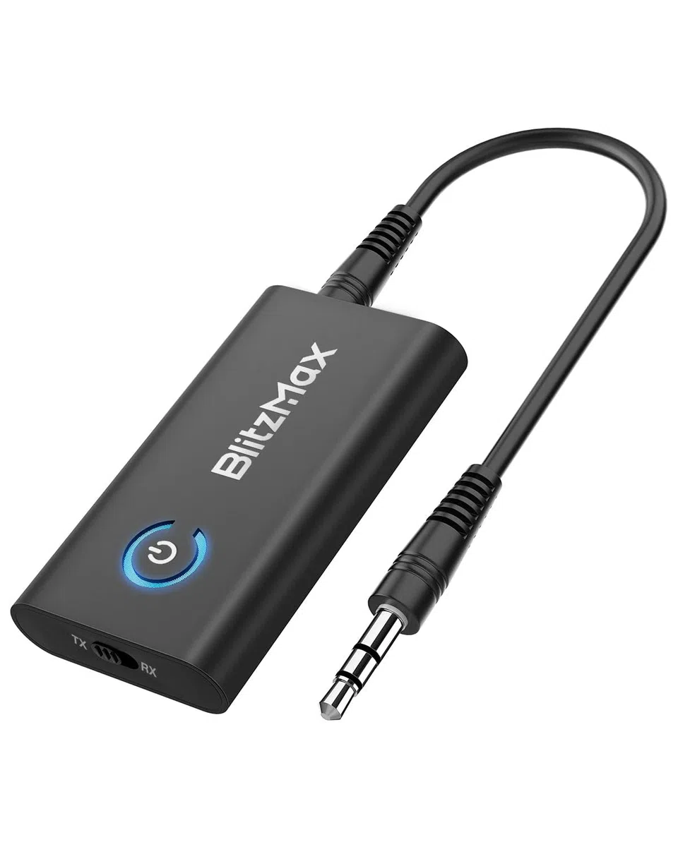 Ricevitore trasmettitore bluetooth 5.2, adattatore audio bluetooth 2 in 1 mini portatile con cavo da 3,5 mm, trasmettitore Dual Link per PC/TV/impianto audio per auto/altoparlante cablato