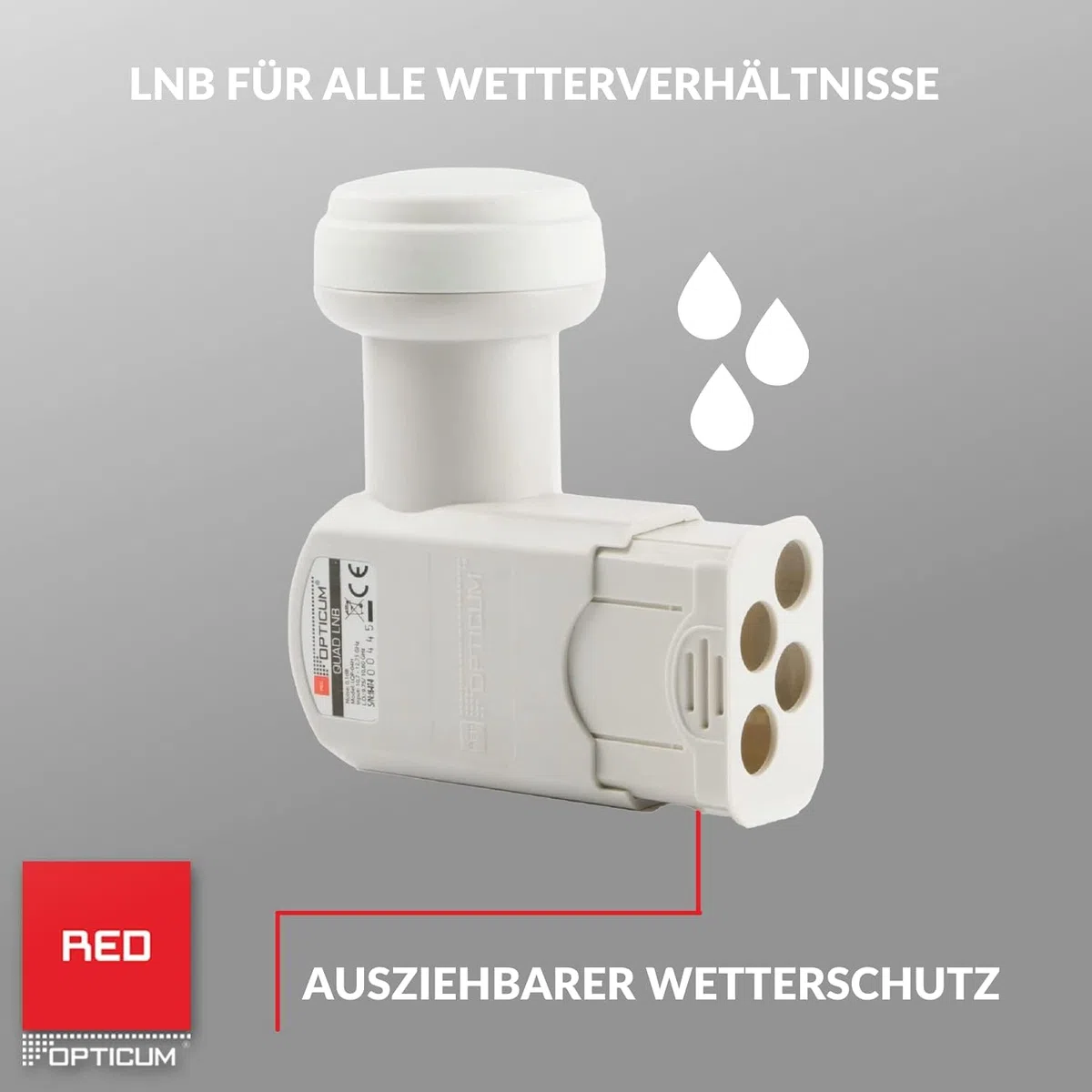 Opticum Quad LNB - LQP-04H - Contatti dorati (Full HD, 3D)