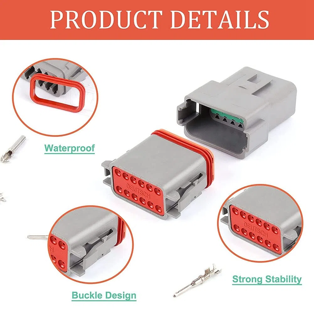Spina Connettore Elettrico, Set 2 3 4 6 8 12 Pin per Kit Assortimento Connettori Deutsch DT