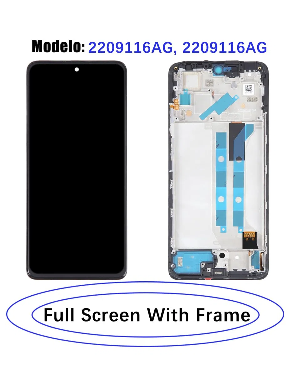 Display di Ricambio per Xiaomi Redmi Note 12 Pro 4G LCD Schermo TFT, 2209116AG 2209116AG Display Schermo Touch Digitizer Assembly Kit di Riparazione (Nero con Cornice)