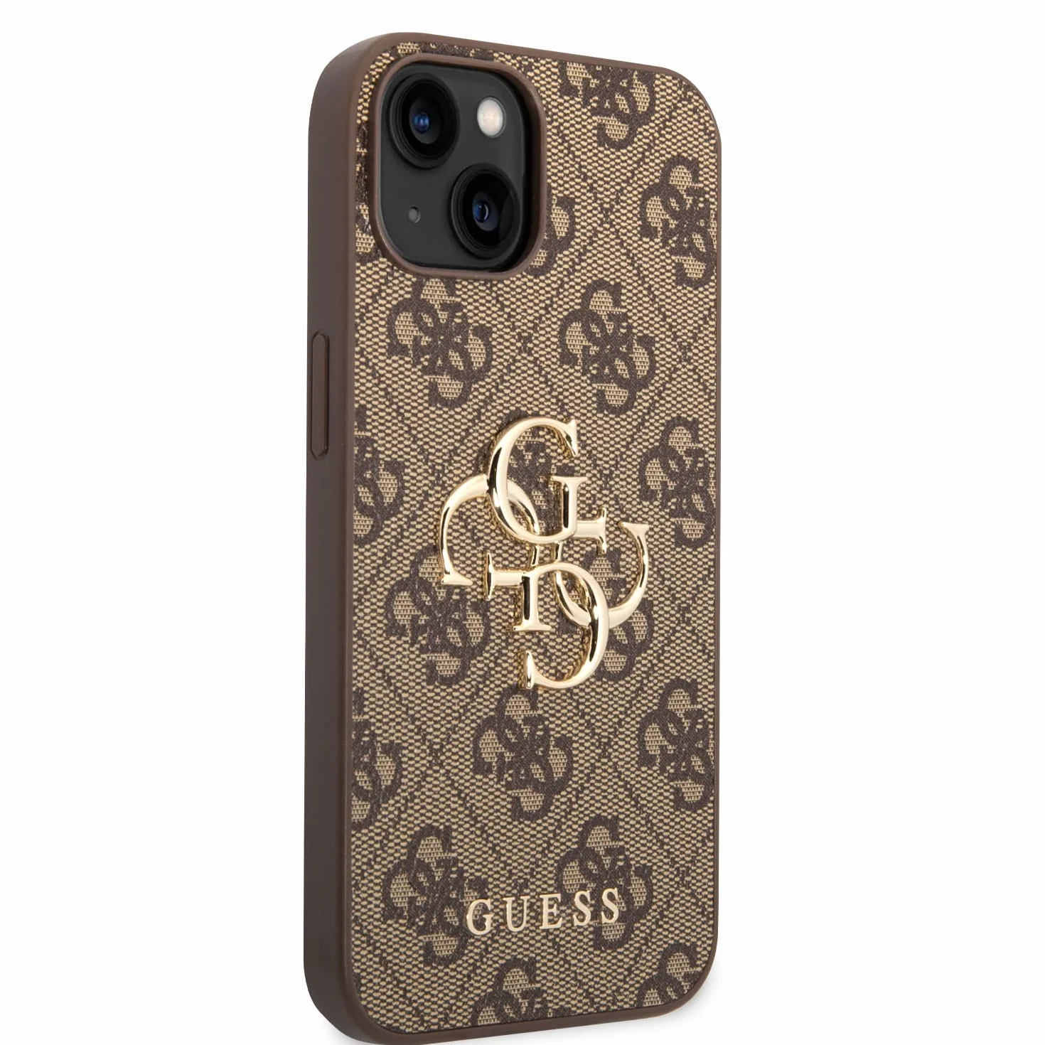 Guess Golden Logo compatibile con iPhone 14 e 13, colore marrone, GUHCP14S4GMGGR, nero
