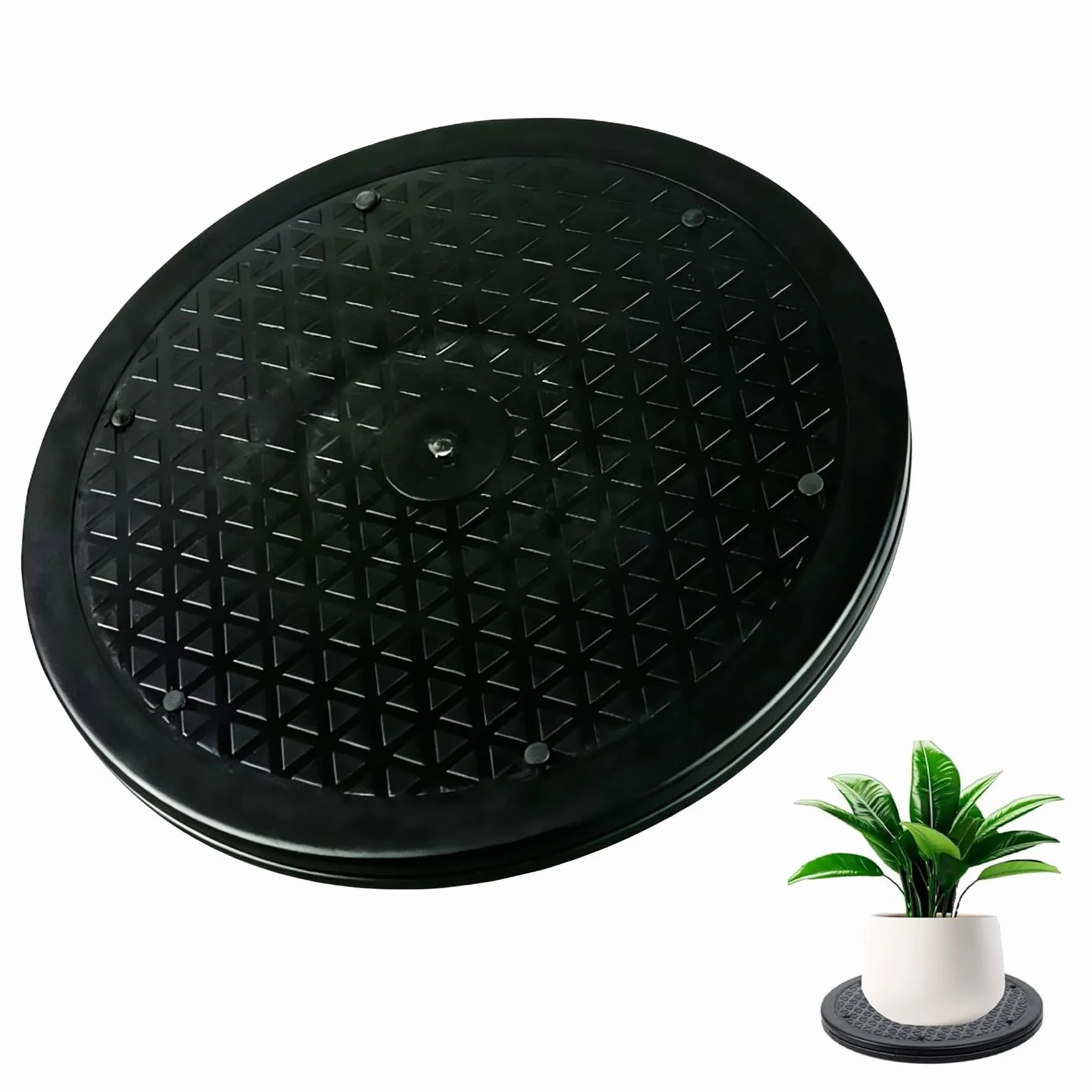 Espositore Girevole, 25 cm Base Rotante con Cuscinetti a Sfera in Acciaio, Supporto Girevole per TV Monitor Laptop Ceramica Piante