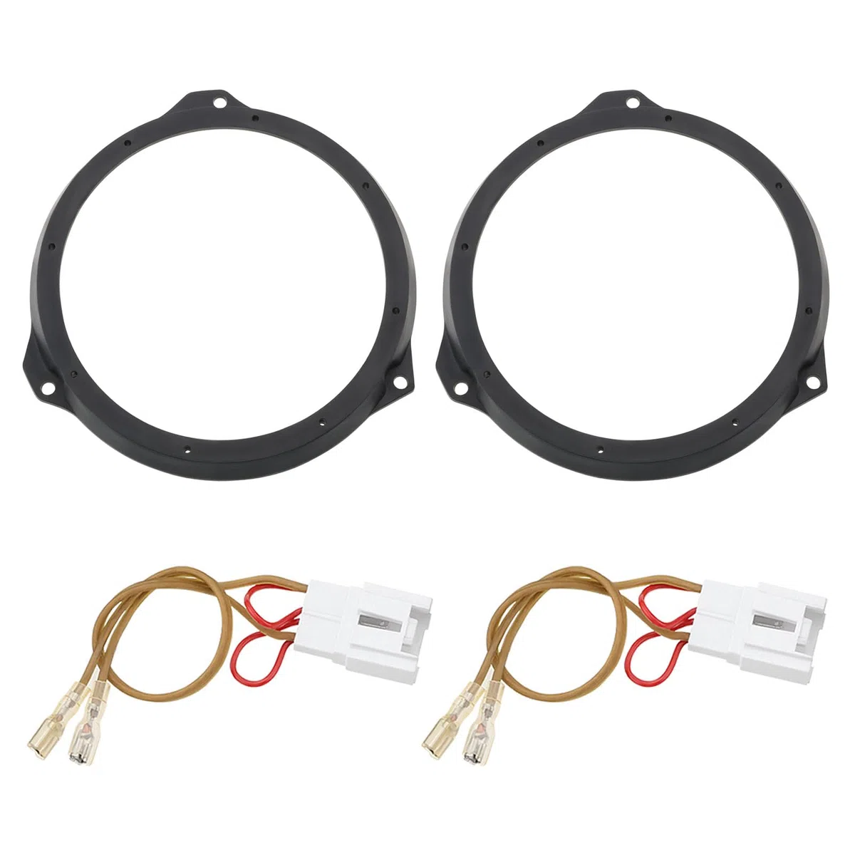 Supporti adattatori per altoparlanti da 165 mm e 6,5 pollici, compatibili con Ford Fiesta dal 2008 in poi, per porta anteriore e posteriore, in plastica, con 2 adattatori per cavi