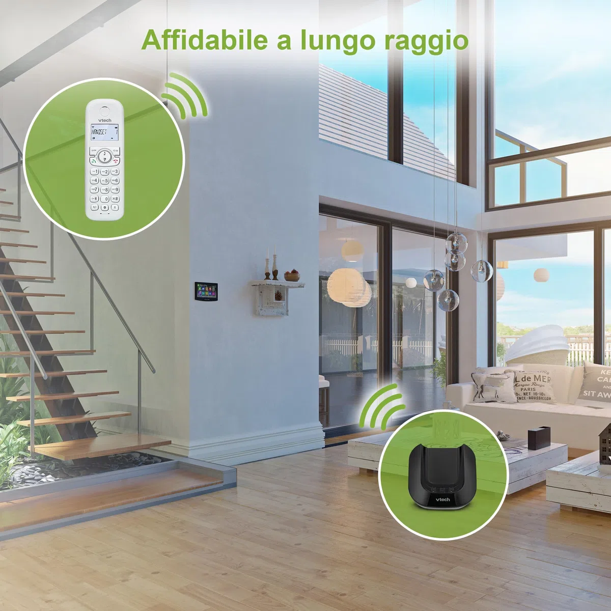 VTech CS1500 Telefono Cordless Casa DECT con vivavoce, Telefono fisso casa per anziani, doppia ricarica, blocco chiamate, identificatore di chiamata, display retroilluminato e tastiera, modalità ECO