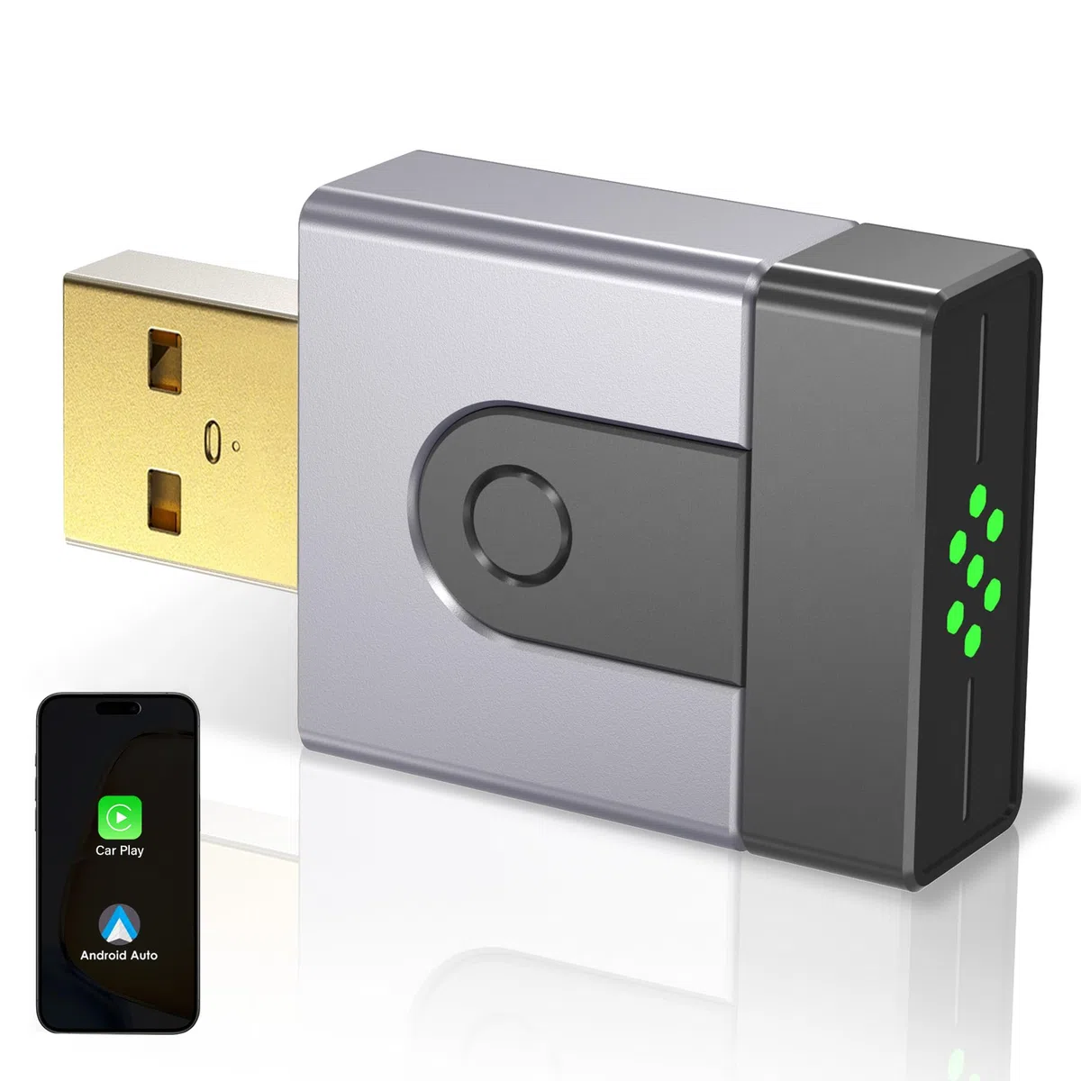 Mini Adattatore CarPlay Wireless Aggiorna da cablato a wireless, Connessione Automatica Veloce, Plug & Play,iOS 10+, Android 10+, Auto dal 2016 in poi(25 pezzi)
