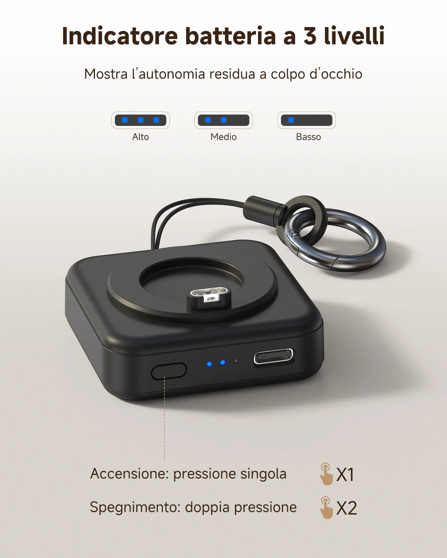 Caricabatterie portatile per orologio Garmin 1200 mAh per Garmin Vivoactive 6 5, Fenix 8 7X 6, Venu 3s 3 2, Instinct 3 2, Forerunner 165 265 965, Approach S70 S62 S50 S44, Epix Pro 2, Tactix 8 7, Endu