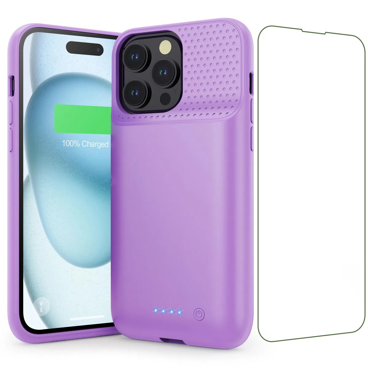 Feob Cover Batteria per iPhone 15 Pro Max (6,7"), 8600mAh 15W Ricaricabile Battery Case Custodia Batteria Caricabatterie Power Bank per iPhone 15 Pro Max (6,7") Charger Case