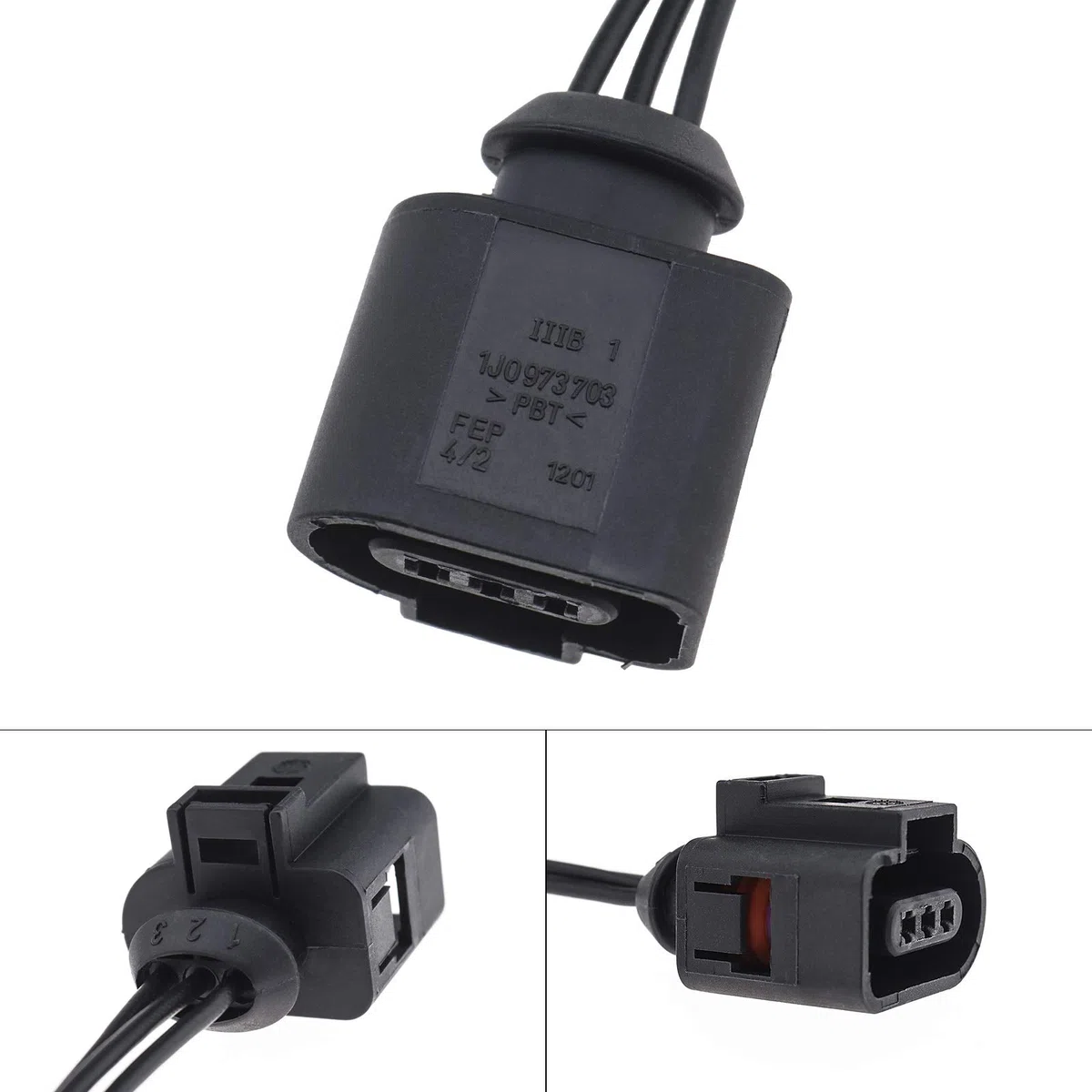 EMSea Connettore a 3 poli prima cablato spina Pigtail spina e kit connettori termoretraibili compatibile con 1J0973703-3Pin (femmina)