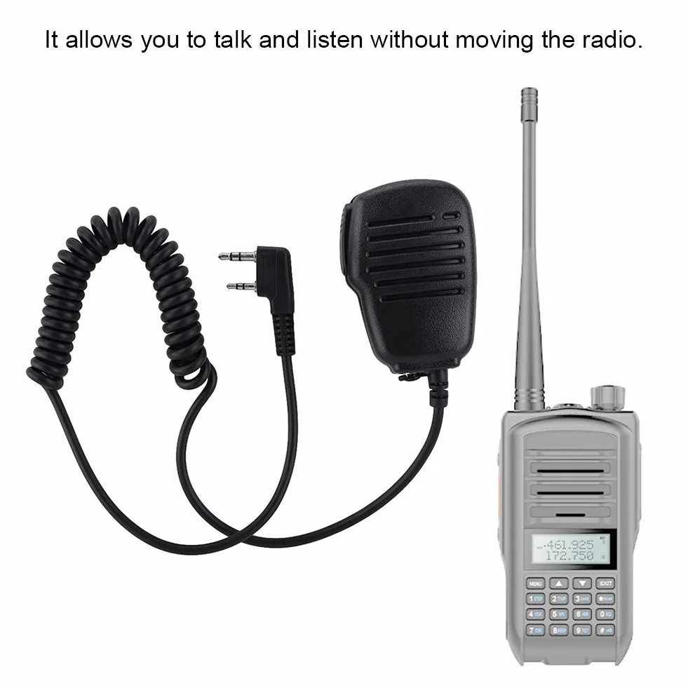 Microfono Altoparlante Walkie Talkie, Impermeabile Mini Altoparlante PTT palmare 2 Vie Mini Altoparlante Radio Esterna per UV5R 888S / /TYT