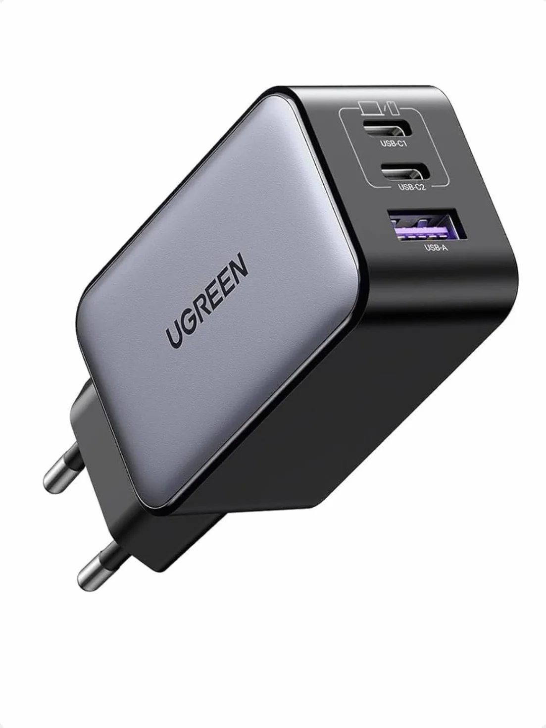 UGREEN Nexode 65W Caricatore USB C Ricarica Rapida di 3 Porte Alimentatore Compatibile con iPhone 17 Pro Max Air 16 15 14 13 Galaxy S26 25 24 Pixel 10 Pro iPad MacBook M5 M4 Steam Deck (Nero)