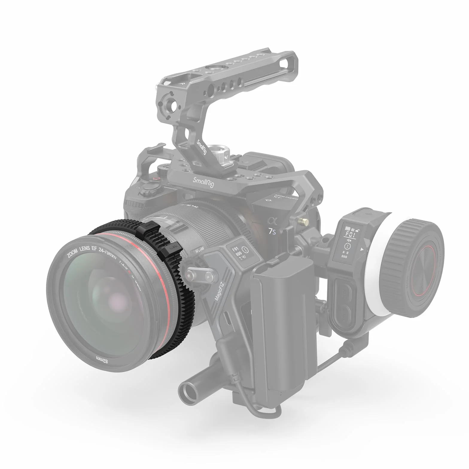 SMALLRIG Seamless Follow Focus Ring Set (7 Pezzi), con AB Stop e Gomma Antiscivolo, Anello Di Messa a Fuoco Standard M0.8, Compatibile con SMALLRIG Follow Focus - 4185