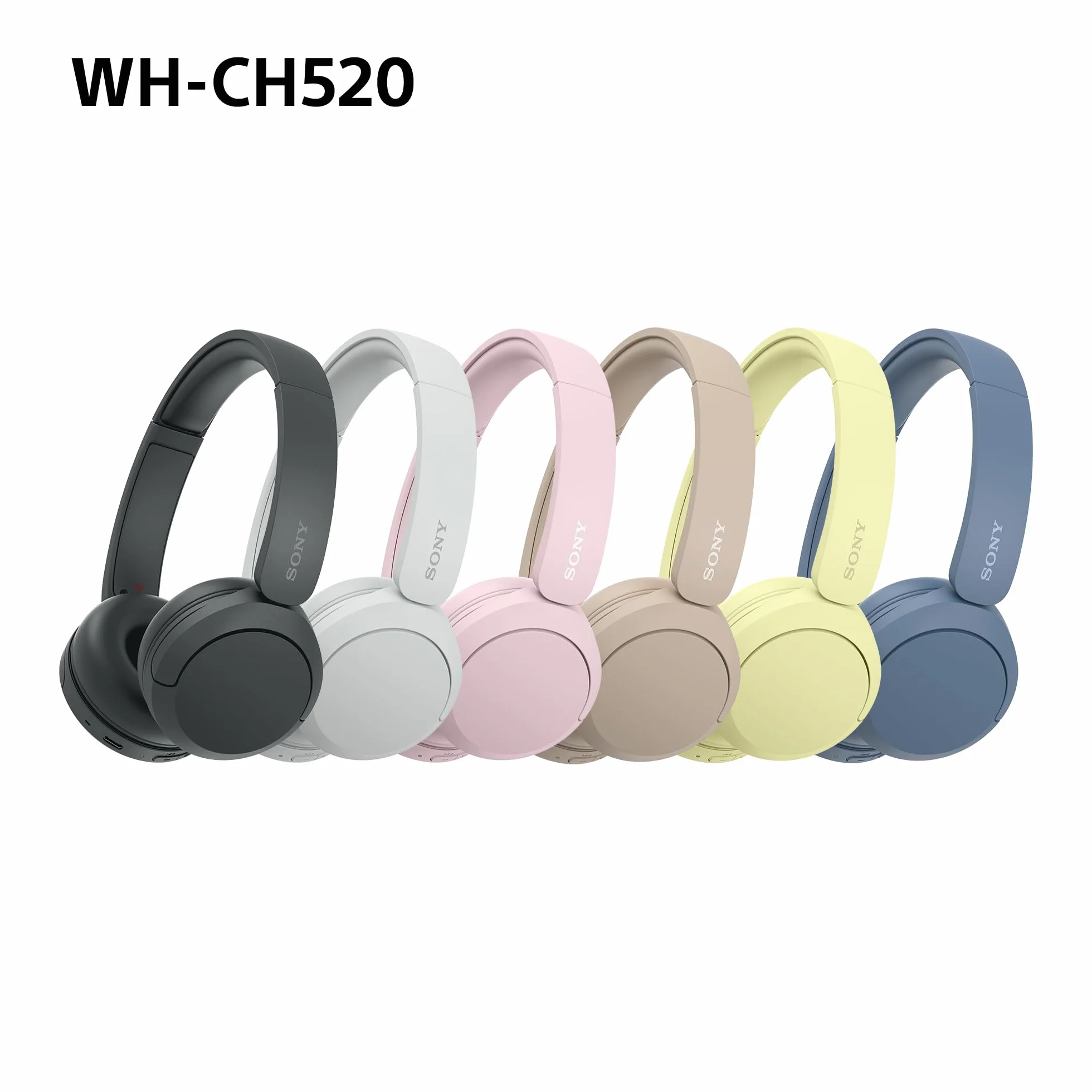 Sony WH-CH520 | Cuffie Wireless, Connessione Multipoint, con Microfono, Fino a 50 ore di durata della batteria con Ricarica rapida - Nero